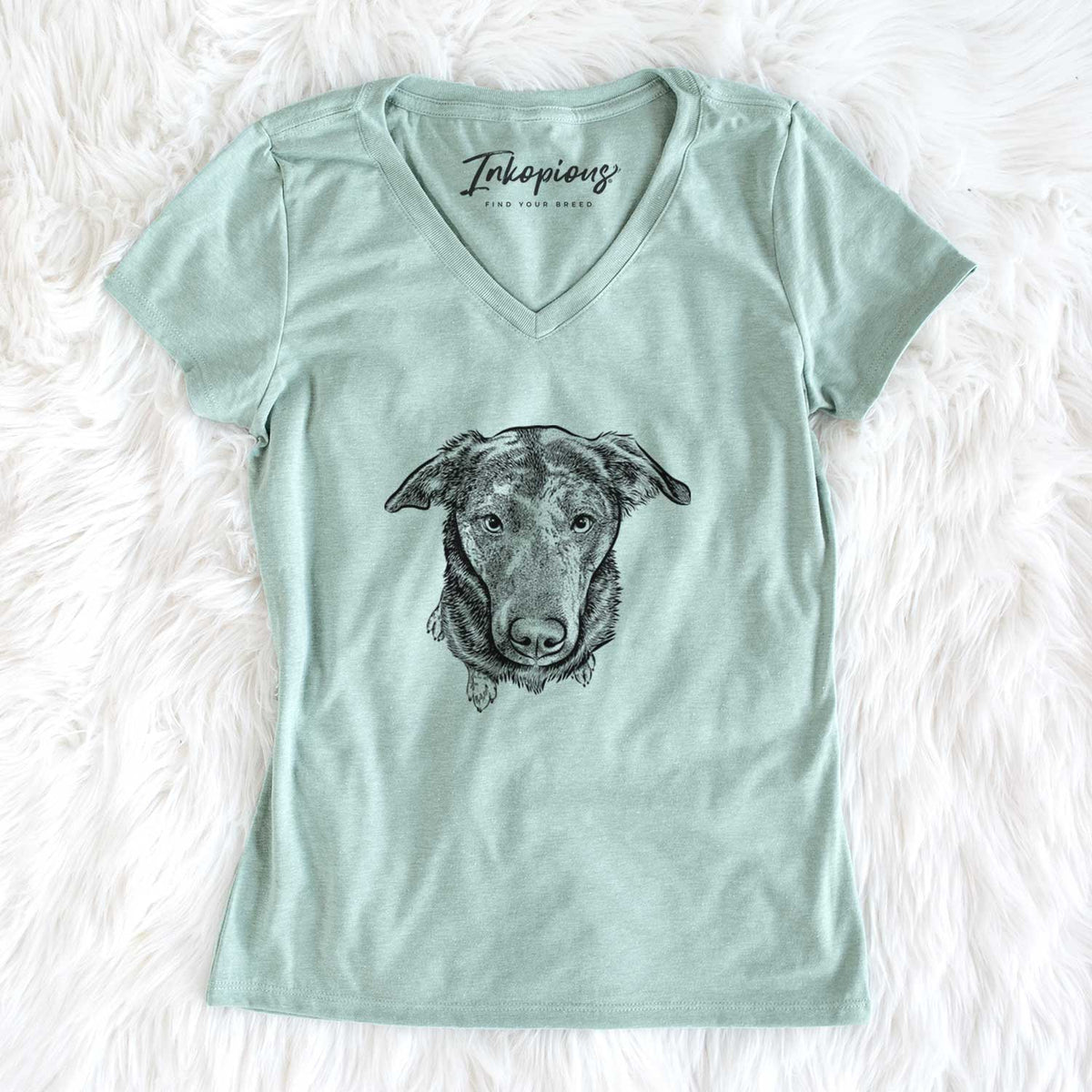 Bare Echo the Pitbull Beagle Mix - Women&#39;s V-neck Shirt