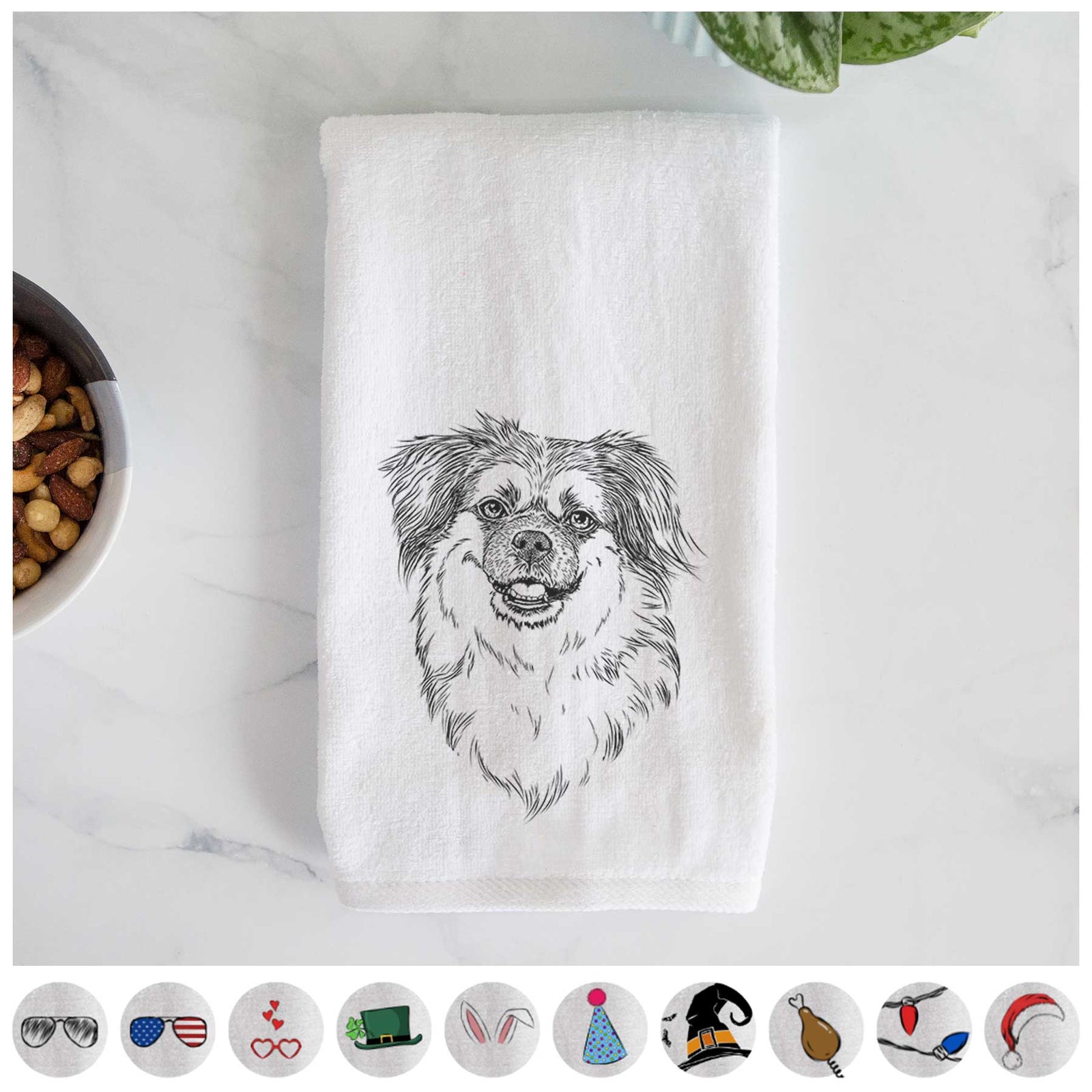 Ed the Tibetan Spaniel Decorative Hand Towel