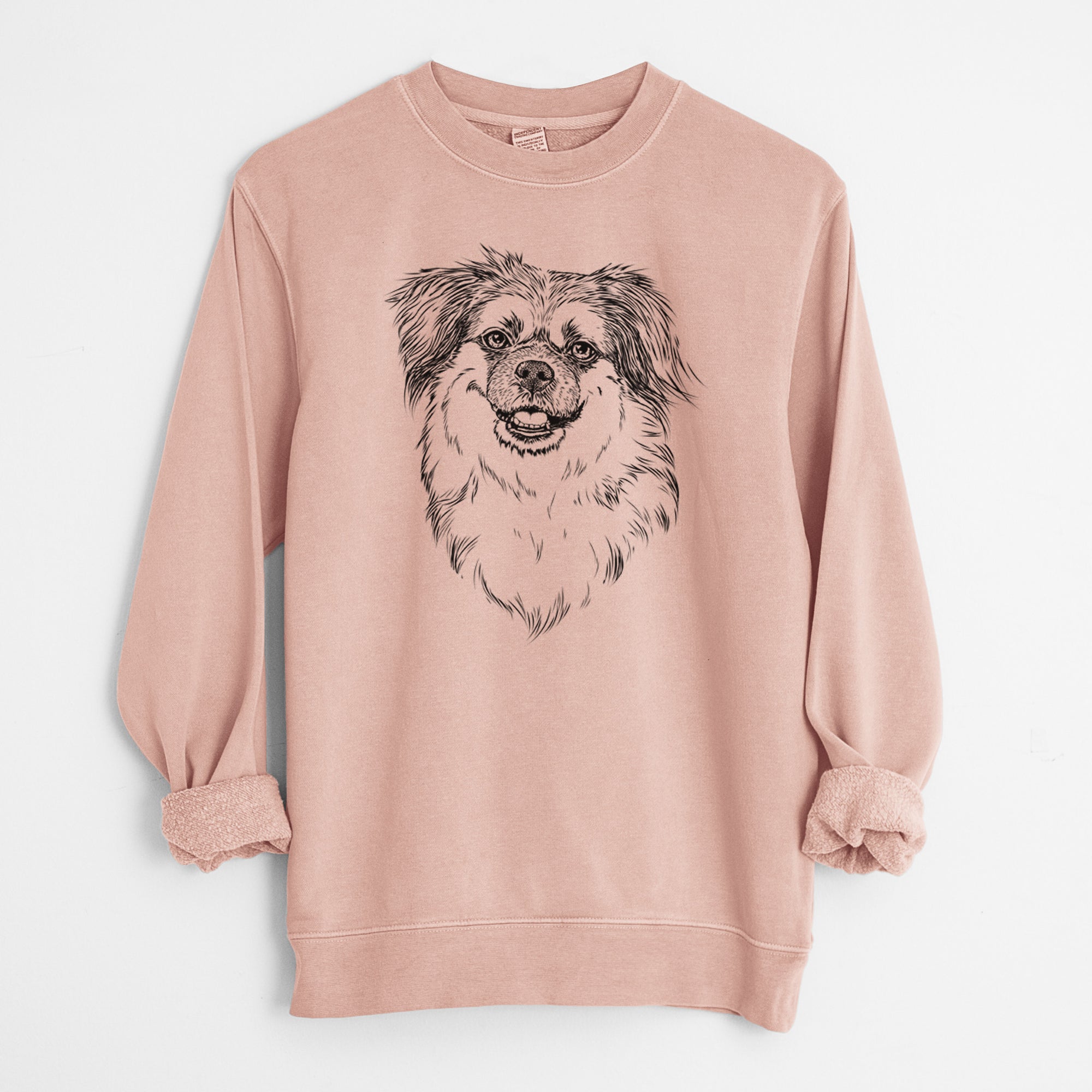 Bare Ed the Tibetan Spaniel - Unisex Pigment Dyed Crew Sweatshirt