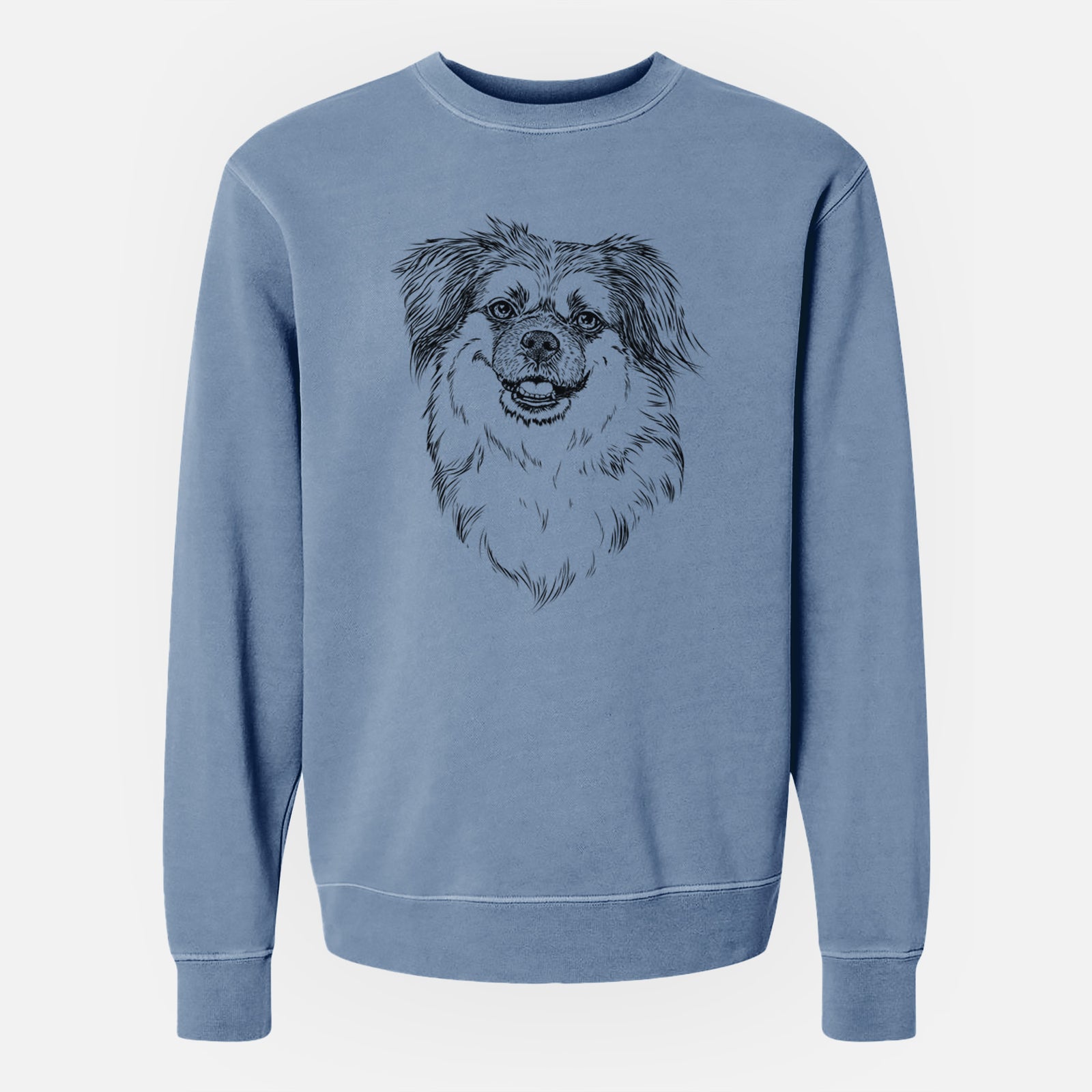 Bare Ed the Tibetan Spaniel - Unisex Pigment Dyed Crew Sweatshirt