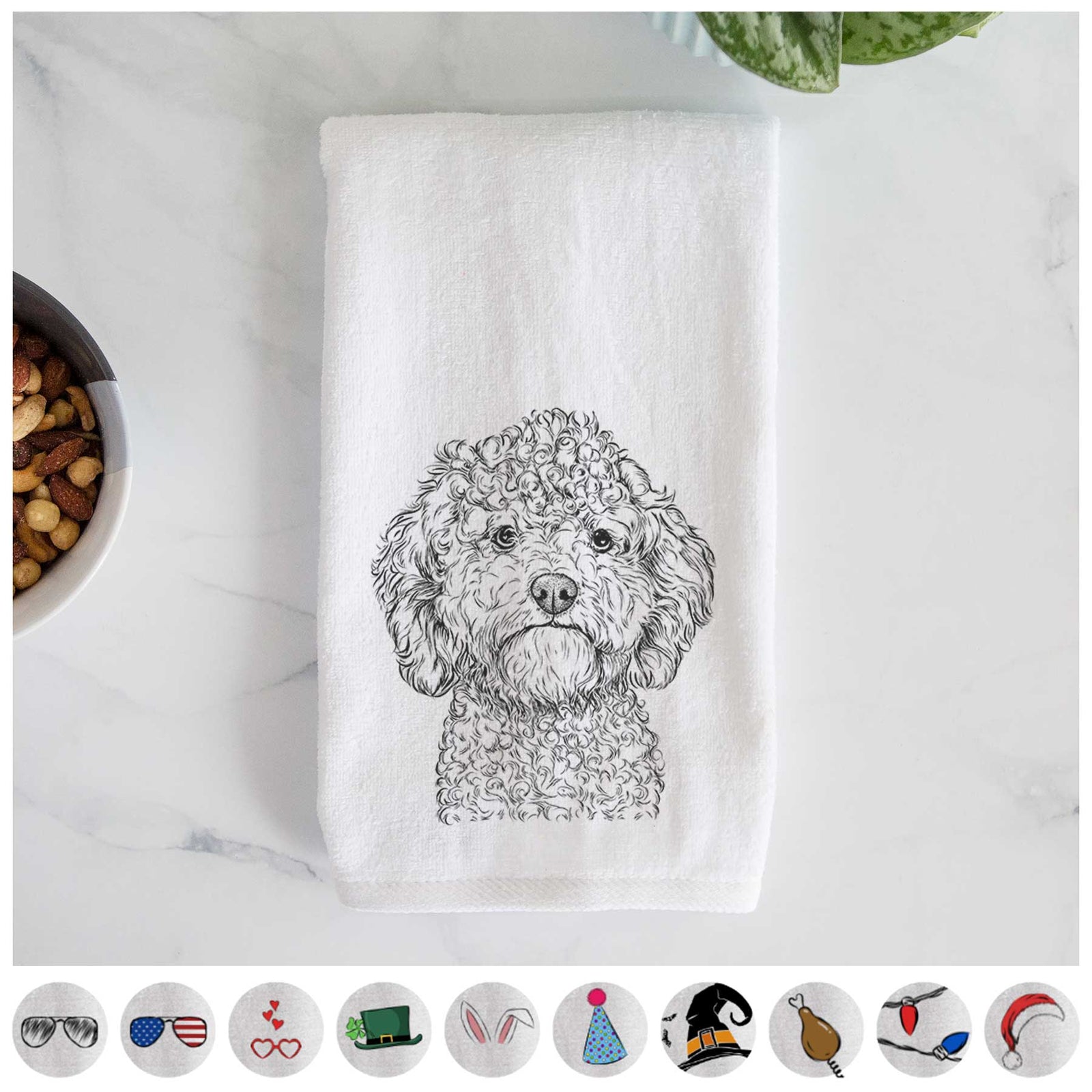 Edgar the Shihpoo Decorative Hand Towel