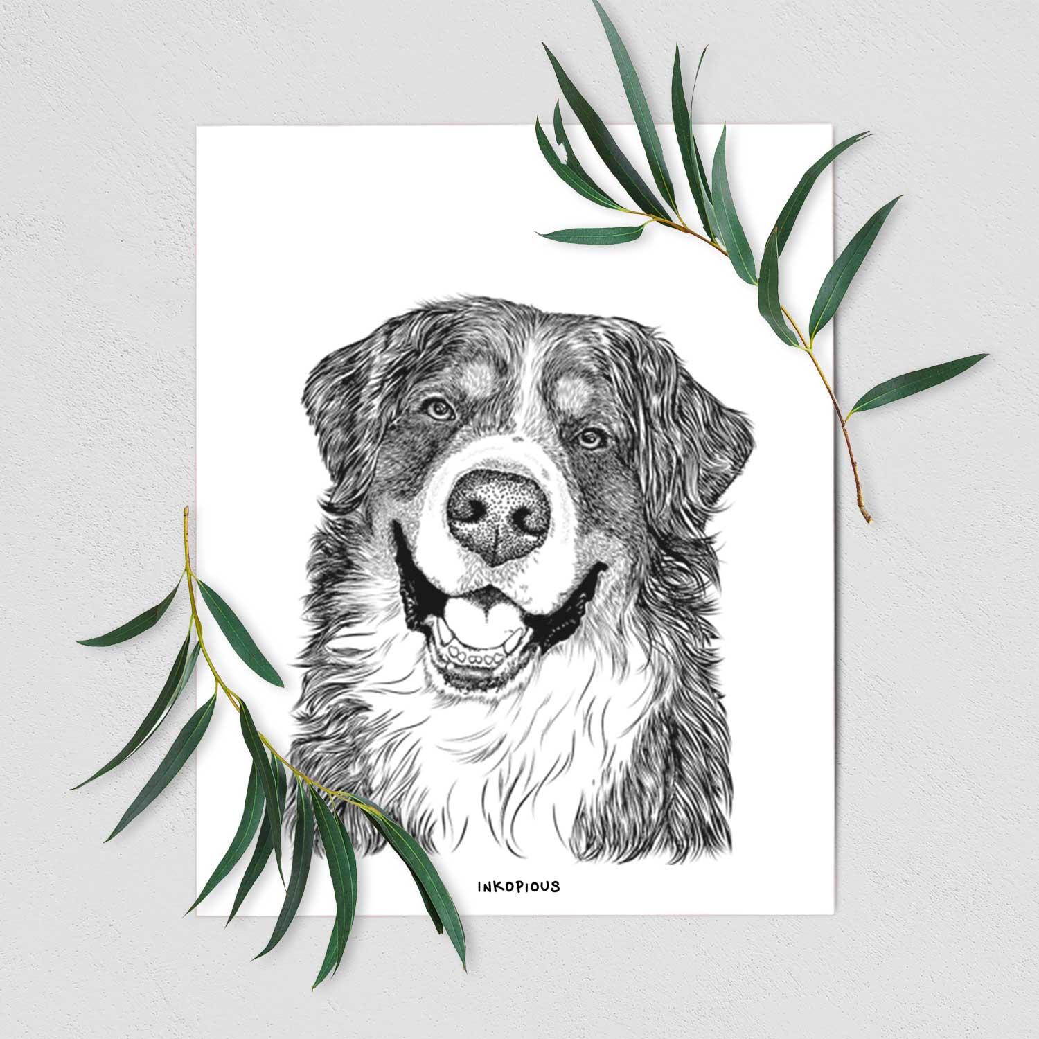 Eiger the Bernese Mountain Dog Art Print