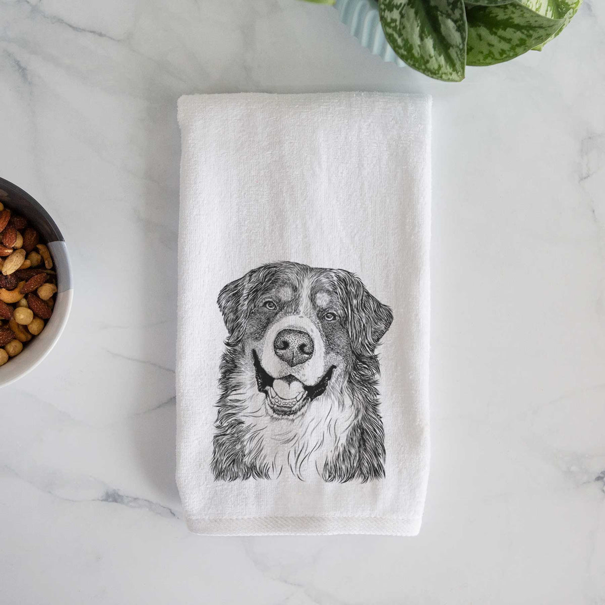Eiger the Bernese Mountain Dog Decorative Hand Towel