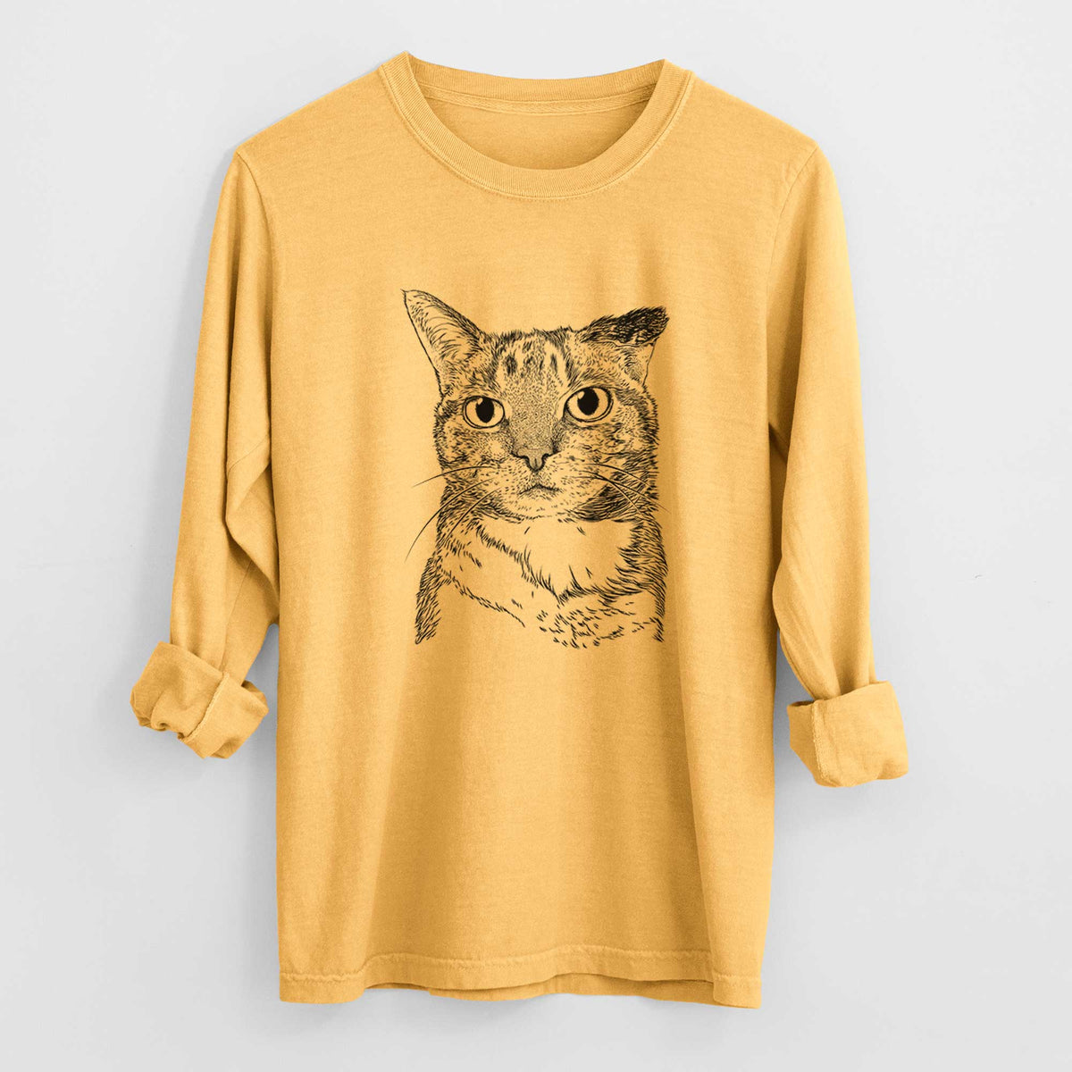 Bare Eleanor the Domestic Shorthair Cat - Heavyweight 100% Cotton Long Sleeve