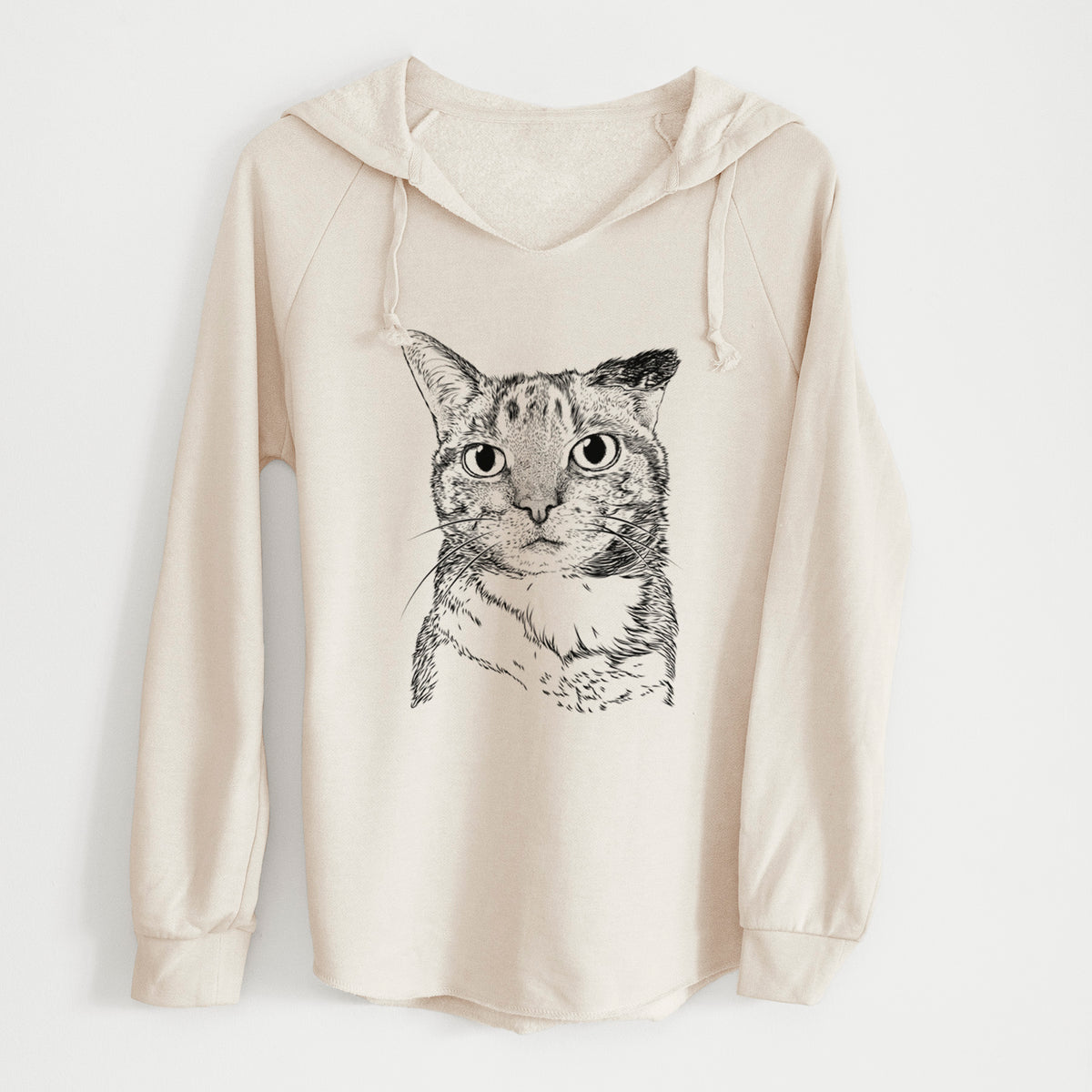Bare Eleanor the Domestic Shorthair Cat - Cali Wave Hooded Sweatshirt