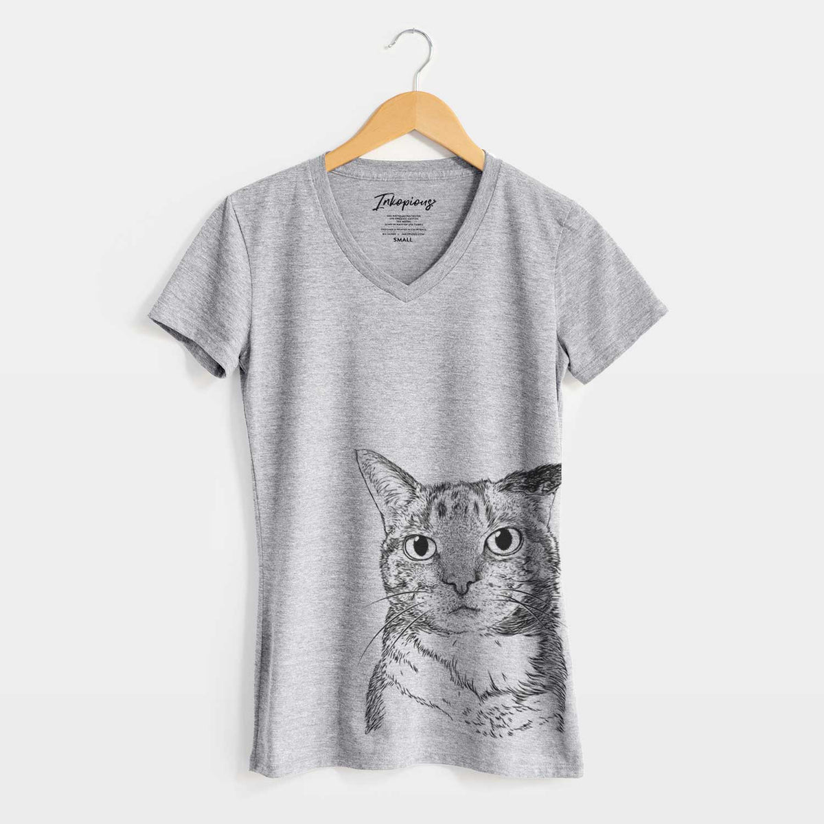 Bare Eleanor the Domestic Shorthair Cat - Women's V-neck Shirt