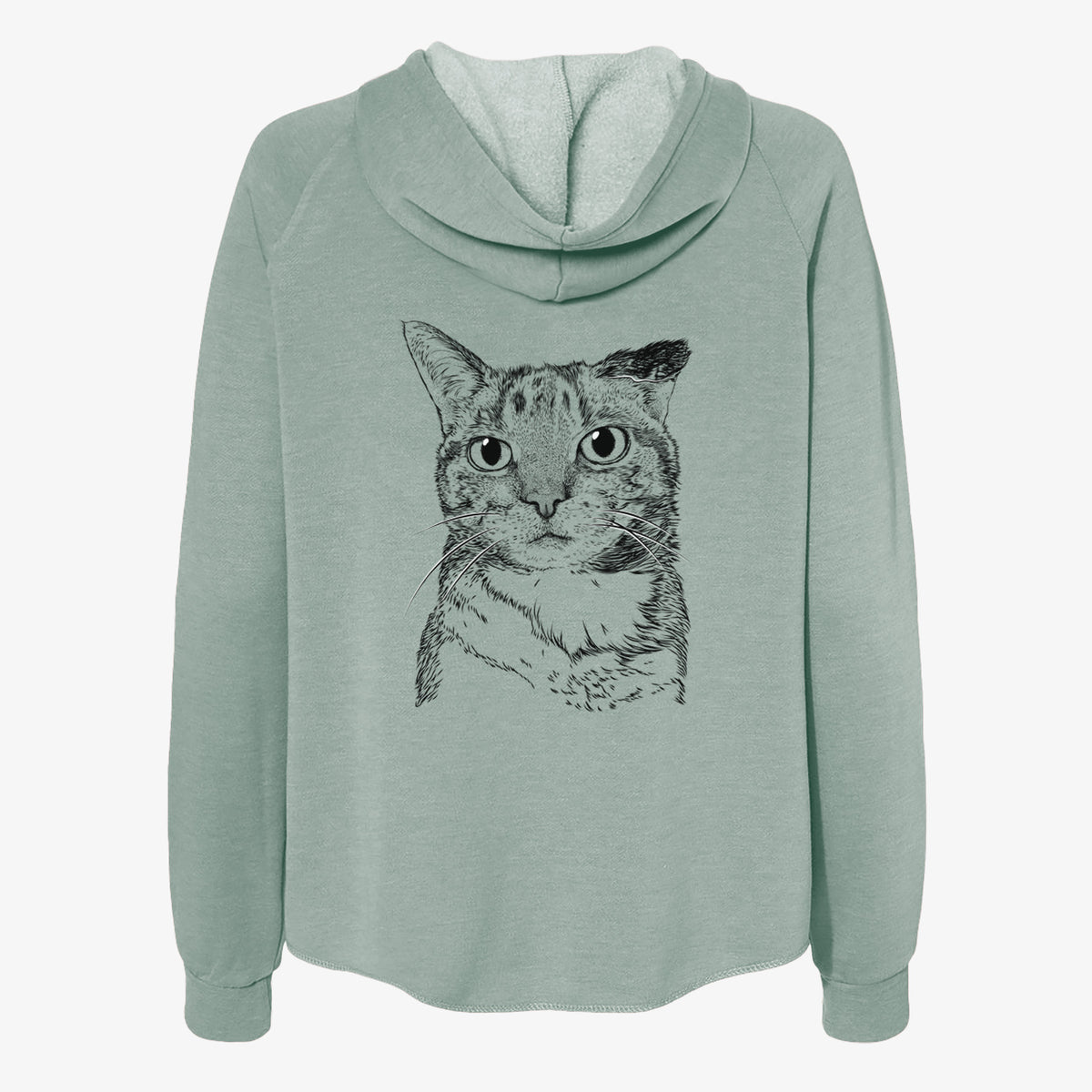 Eleanor the Domestic Shorthair Cat - Women's Cali Wave Zip-Up Sweatshirt