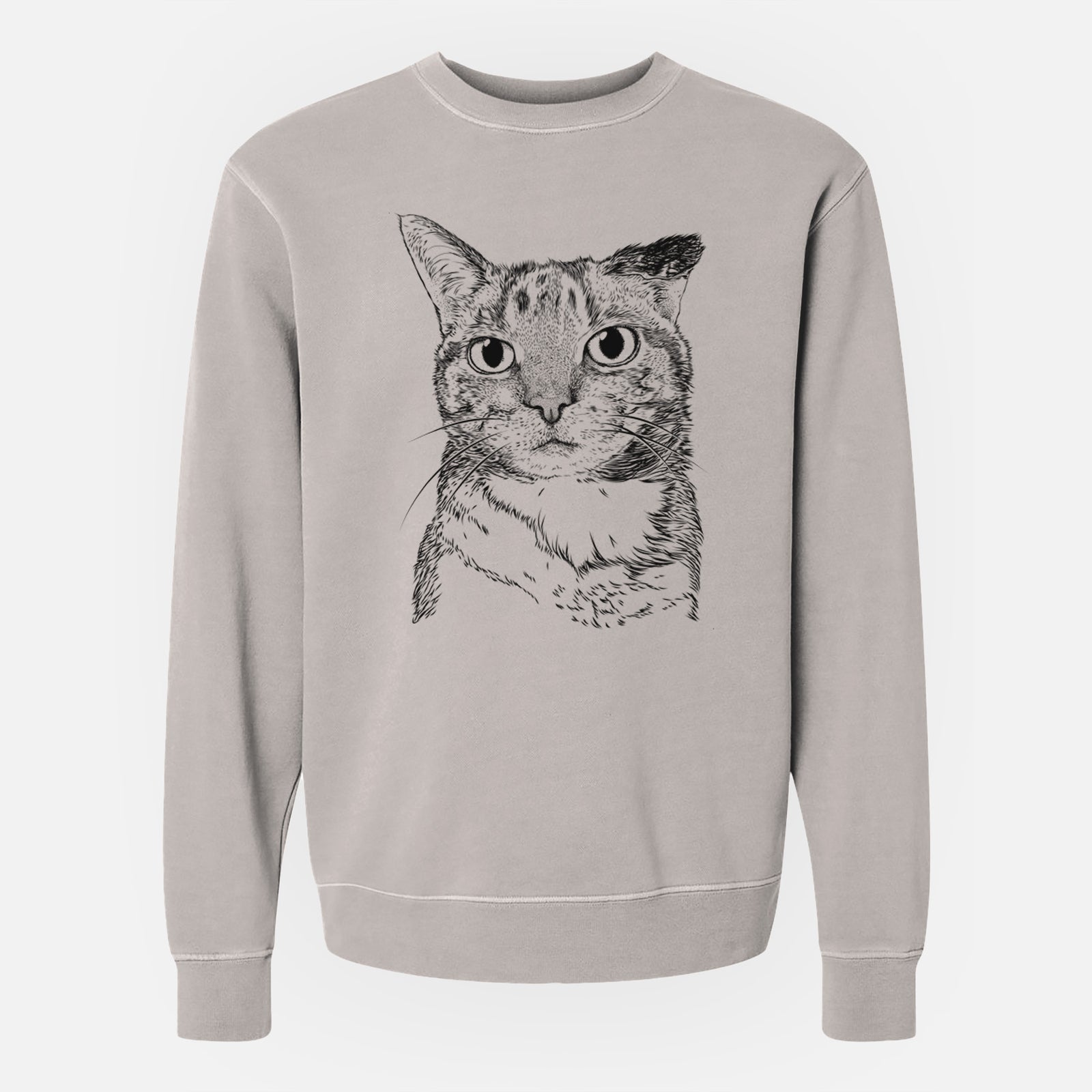 Bare Eleanor the Domestic Shorthair Cat - Unisex Pigment Dyed Crew Sweatshirt