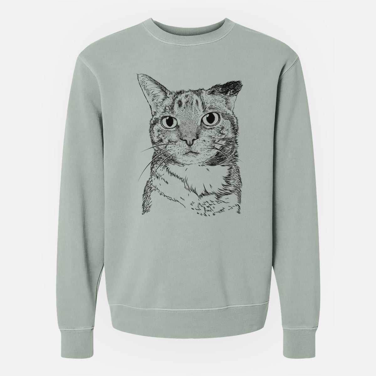 Bare Eleanor the Domestic Shorthair Cat - Unisex Pigment Dyed Crew Sweatshirt