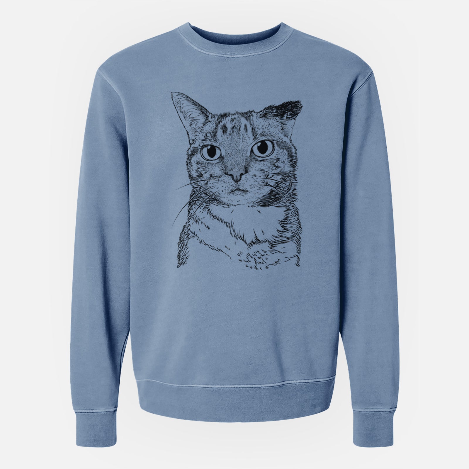Bare Eleanor the Domestic Shorthair Cat - Unisex Pigment Dyed Crew Sweatshirt
