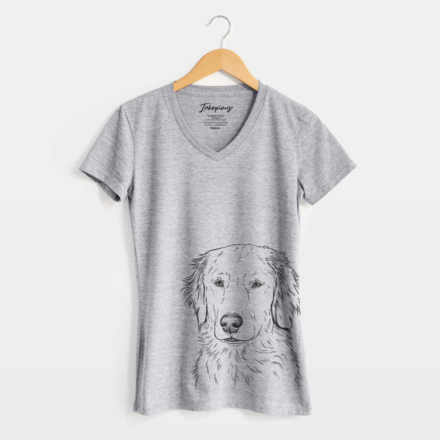 Bare Eli the Golden Retriever - Women's V-neck Shirt