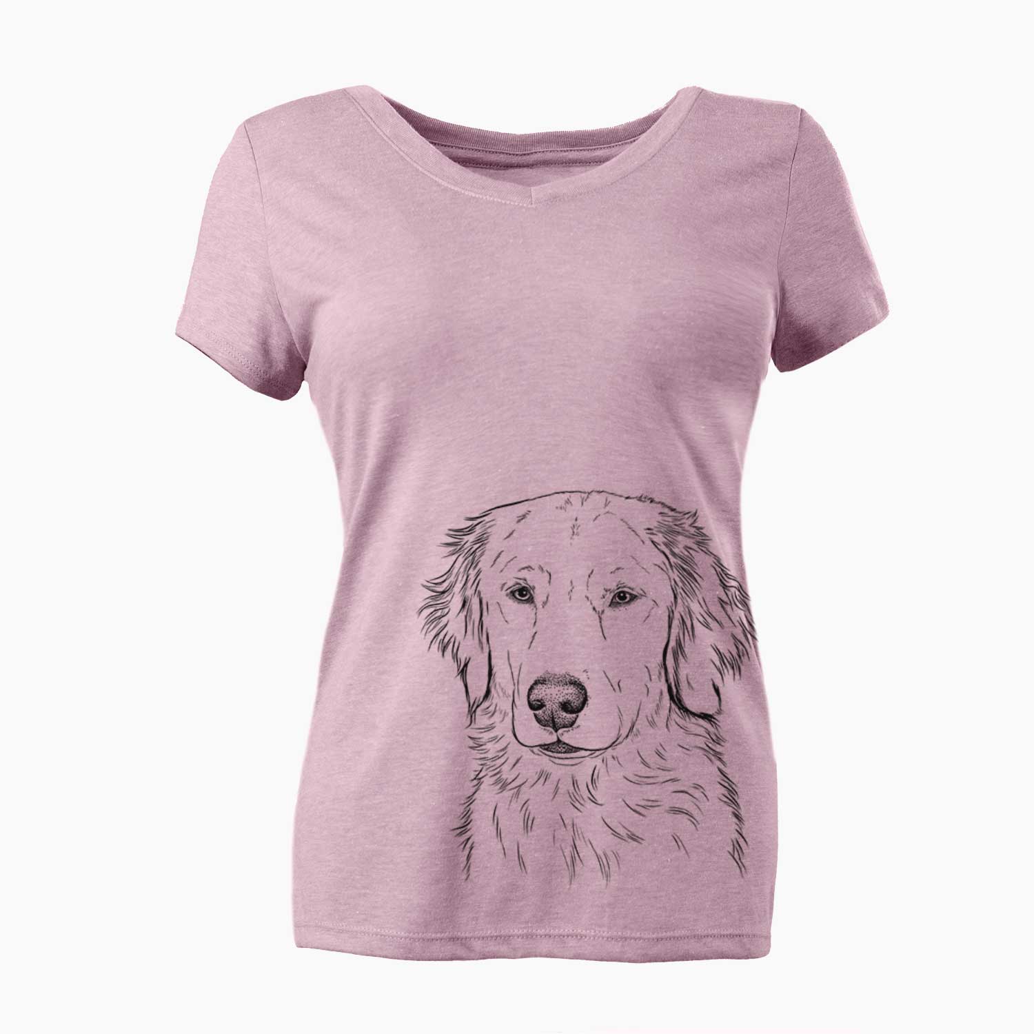 Bare Eli the Golden Retriever - Women's V-neck Shirt