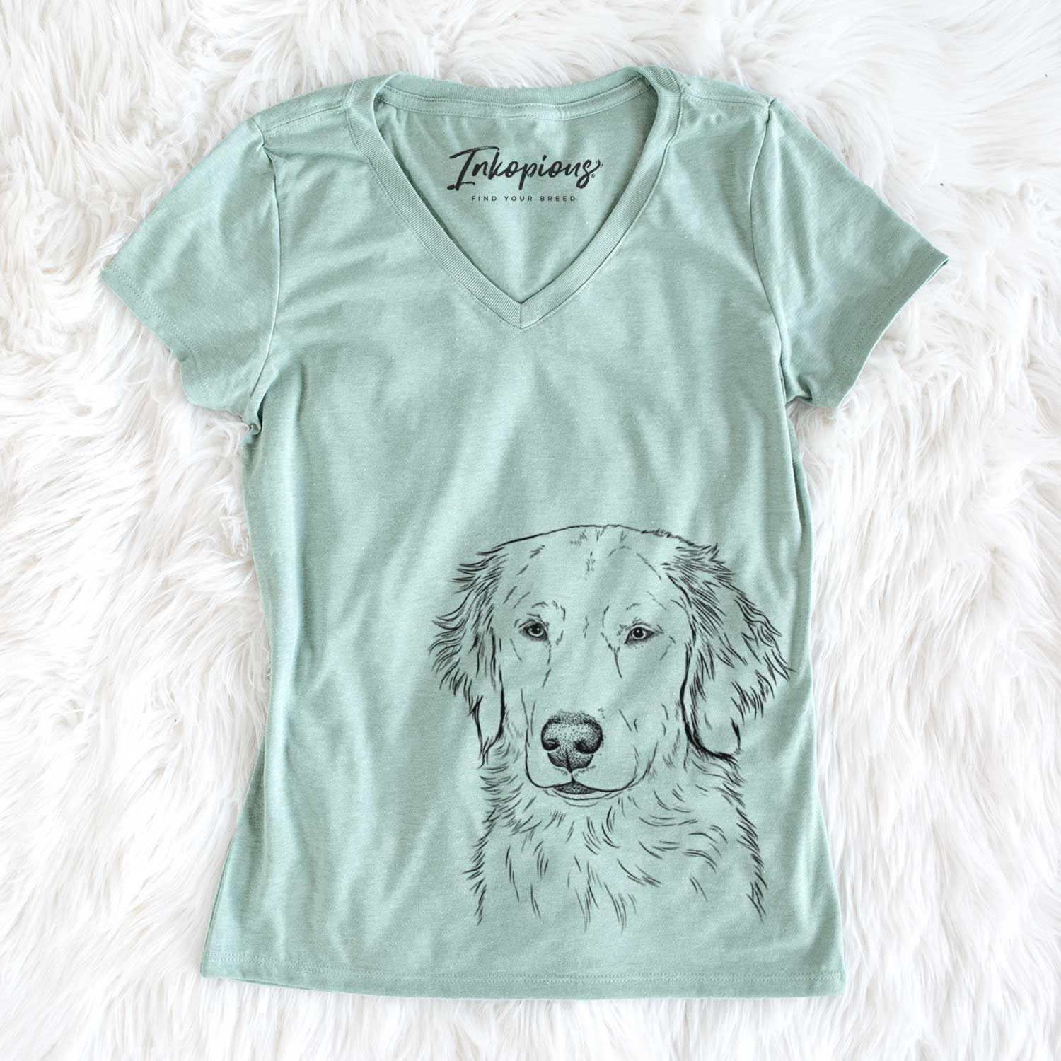 Bare Eli the Golden Retriever - Women's V-neck Shirt