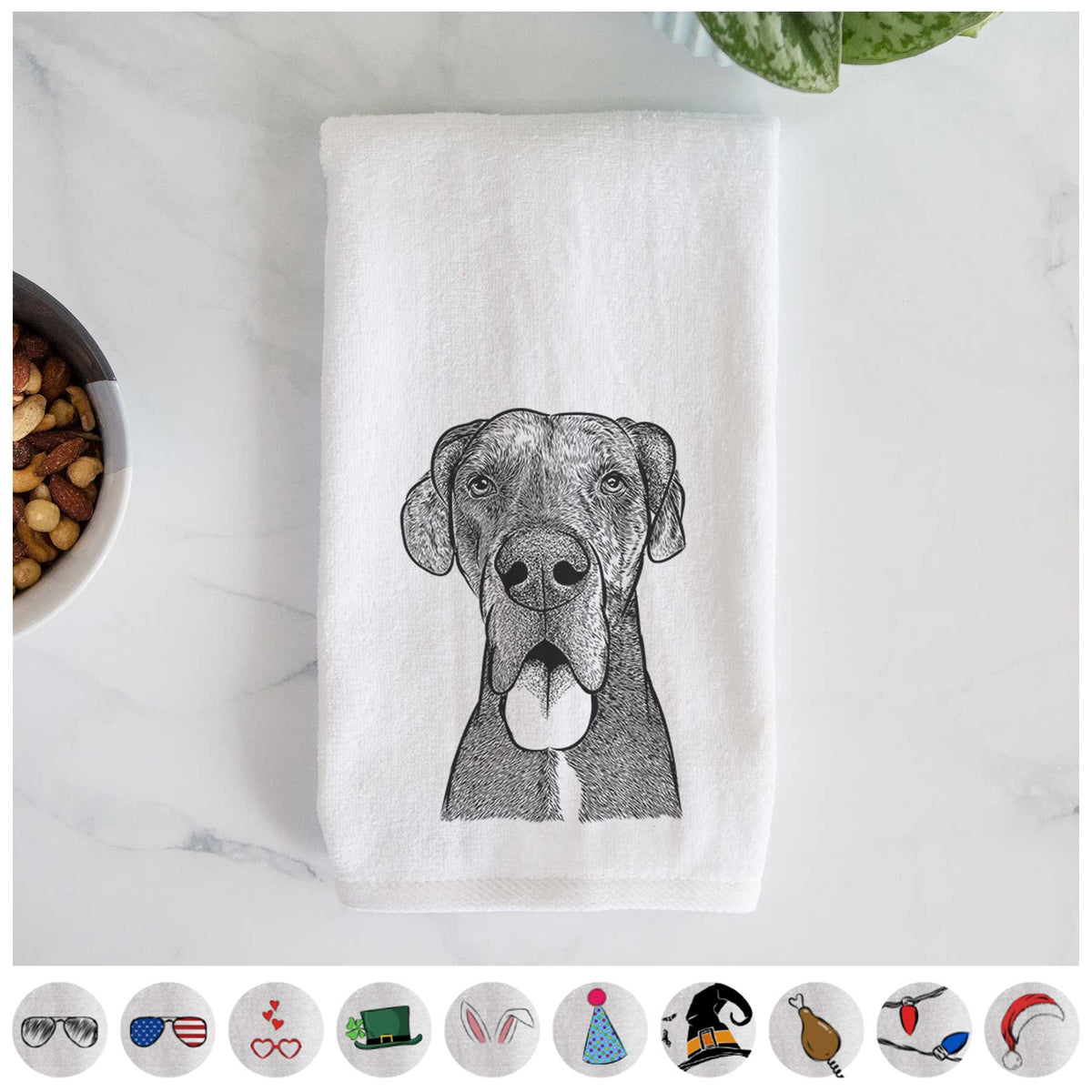 Eli the Great Dane Decorative Hand Towel