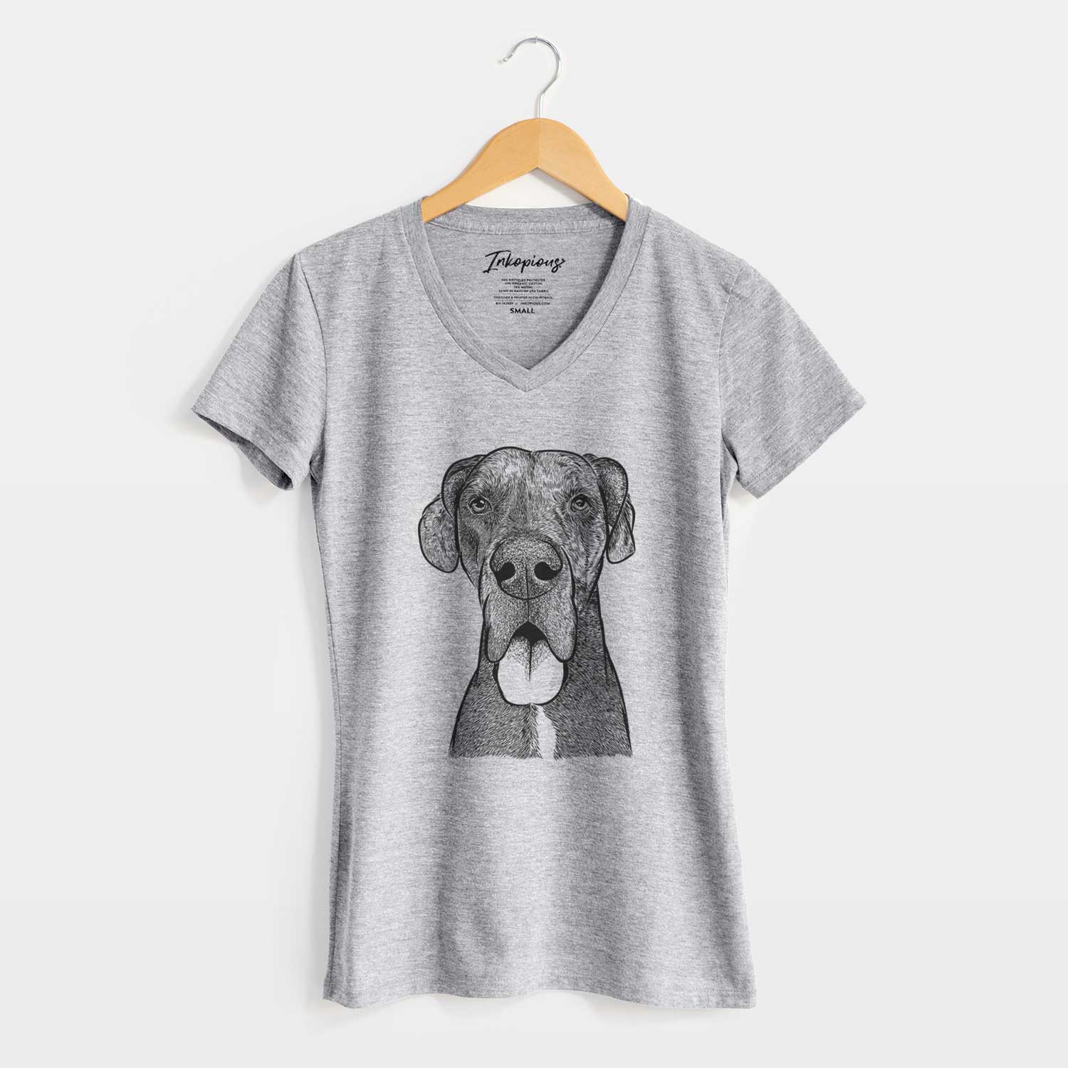 Bare Eli the Great Dane - Women's V-neck Shirt