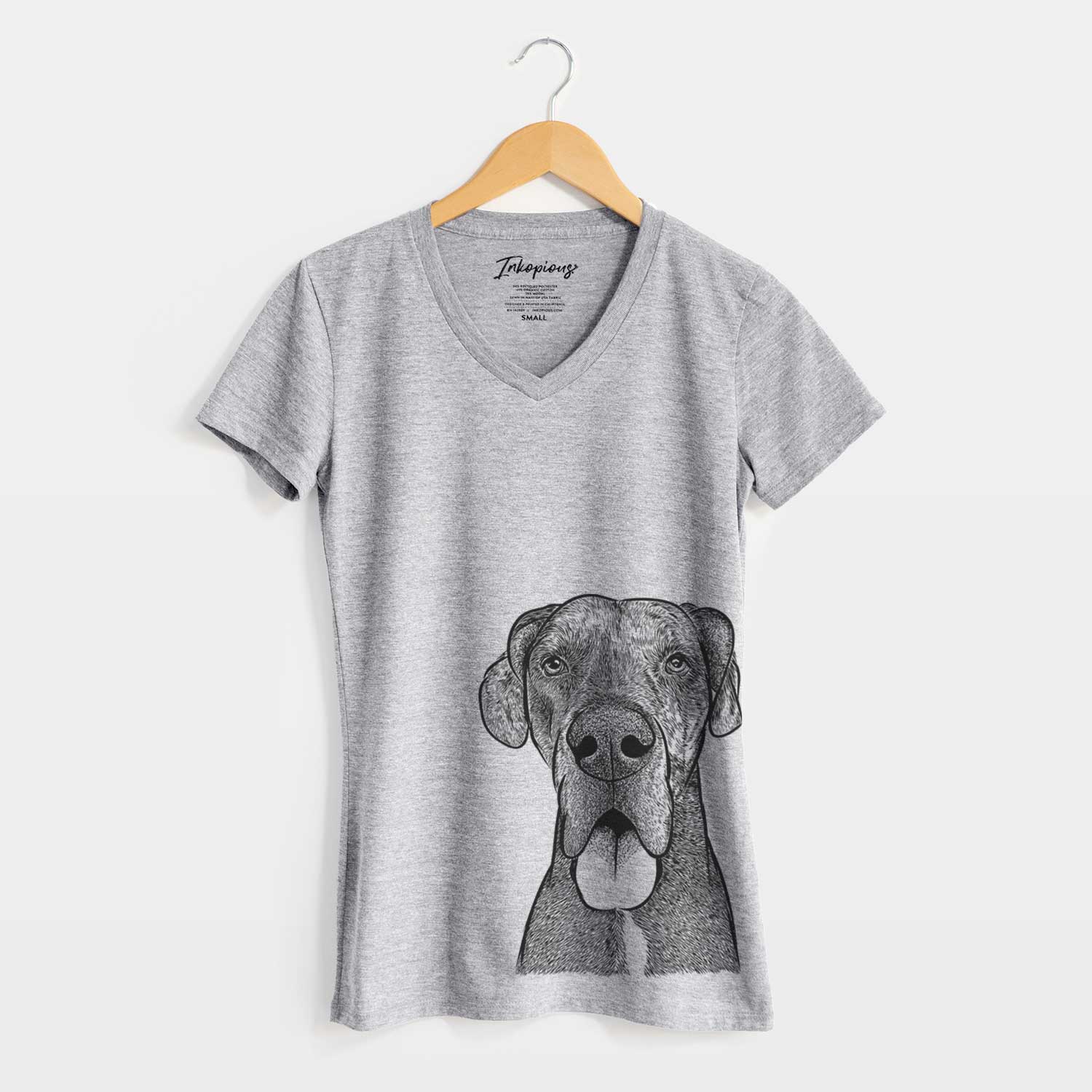 Bare Eli the Great Dane - Women's V-neck Shirt