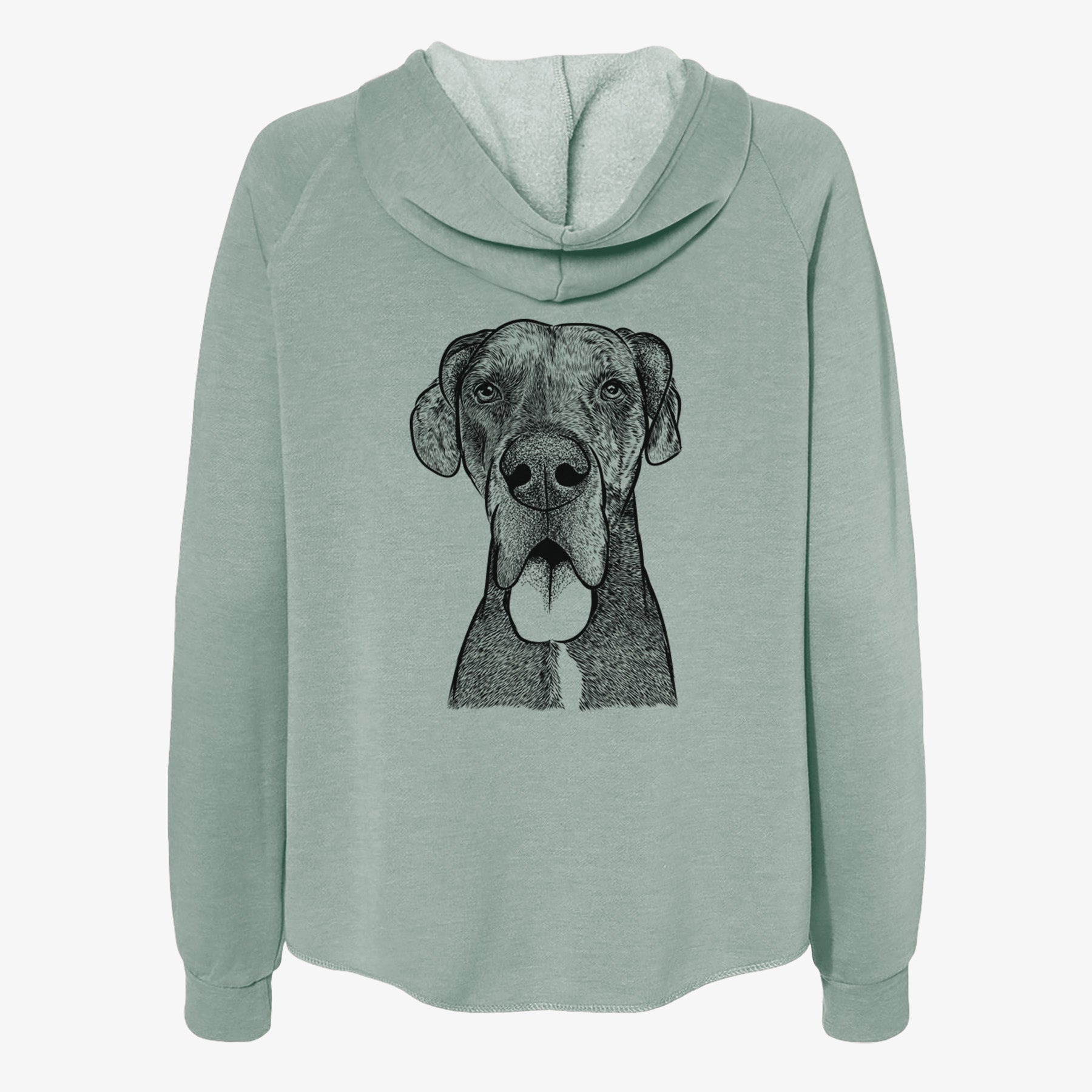 Eli the Great Dane - Women's Cali Wave Zip-Up Sweatshirt