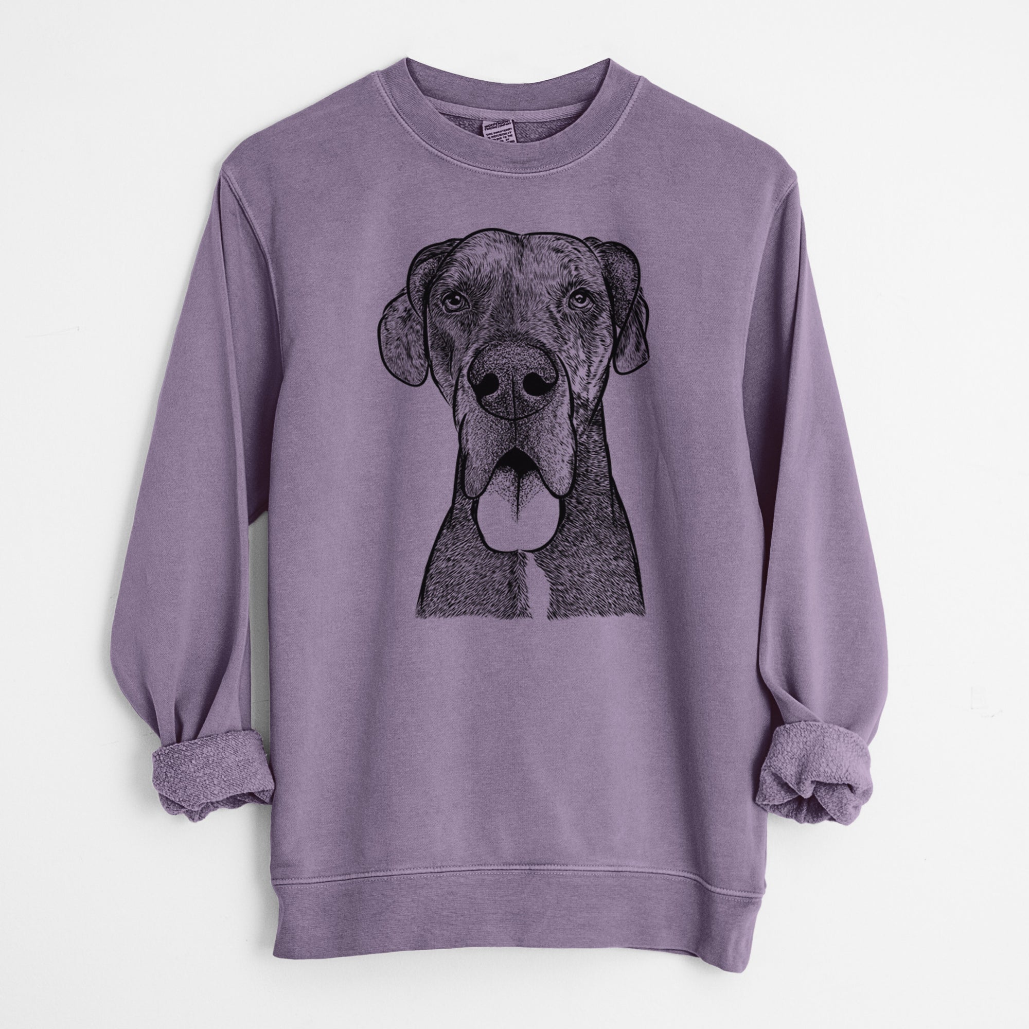 Bare Eli the Great Dane - Unisex Pigment Dyed Crew Sweatshirt