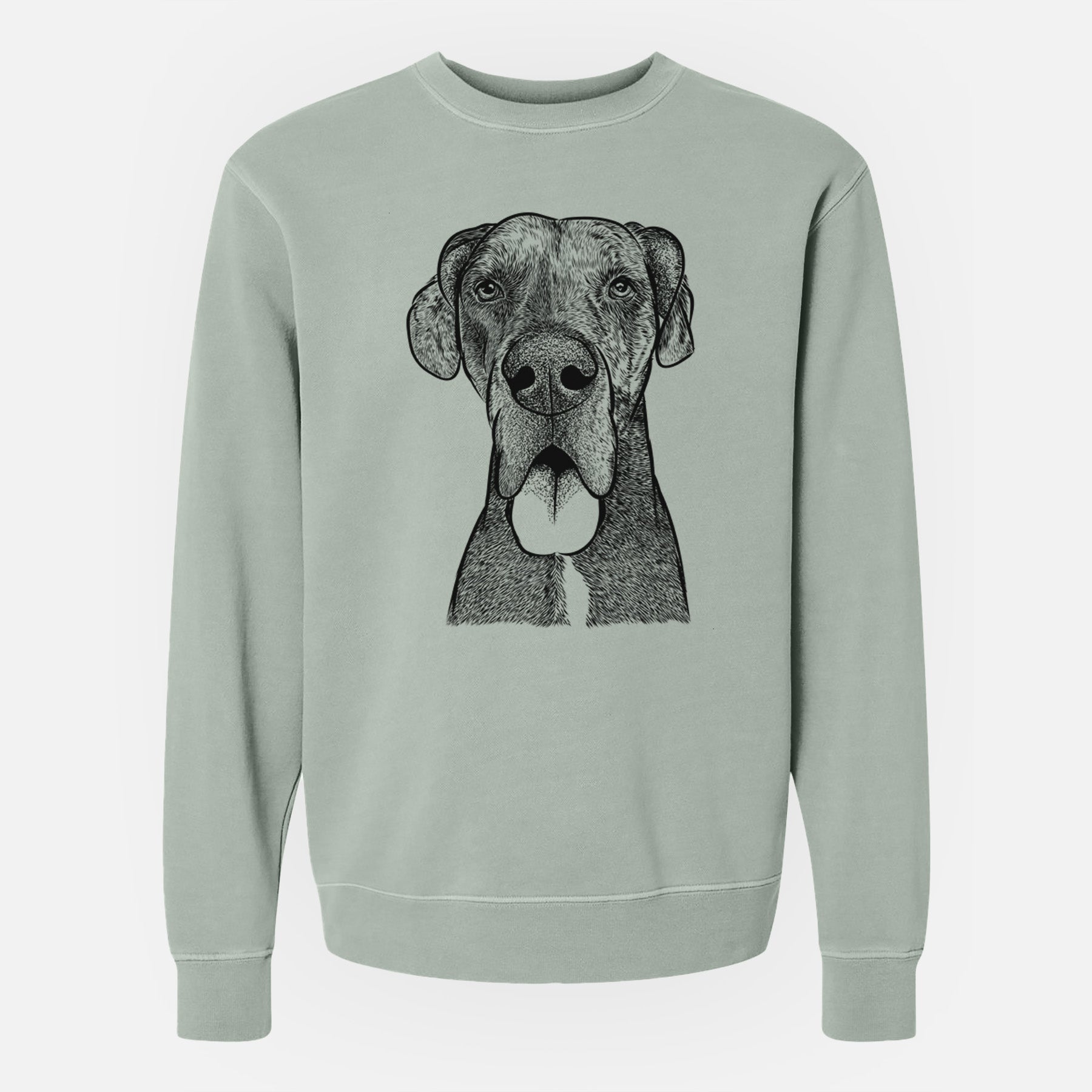 Bare Eli the Great Dane - Unisex Pigment Dyed Crew Sweatshirt