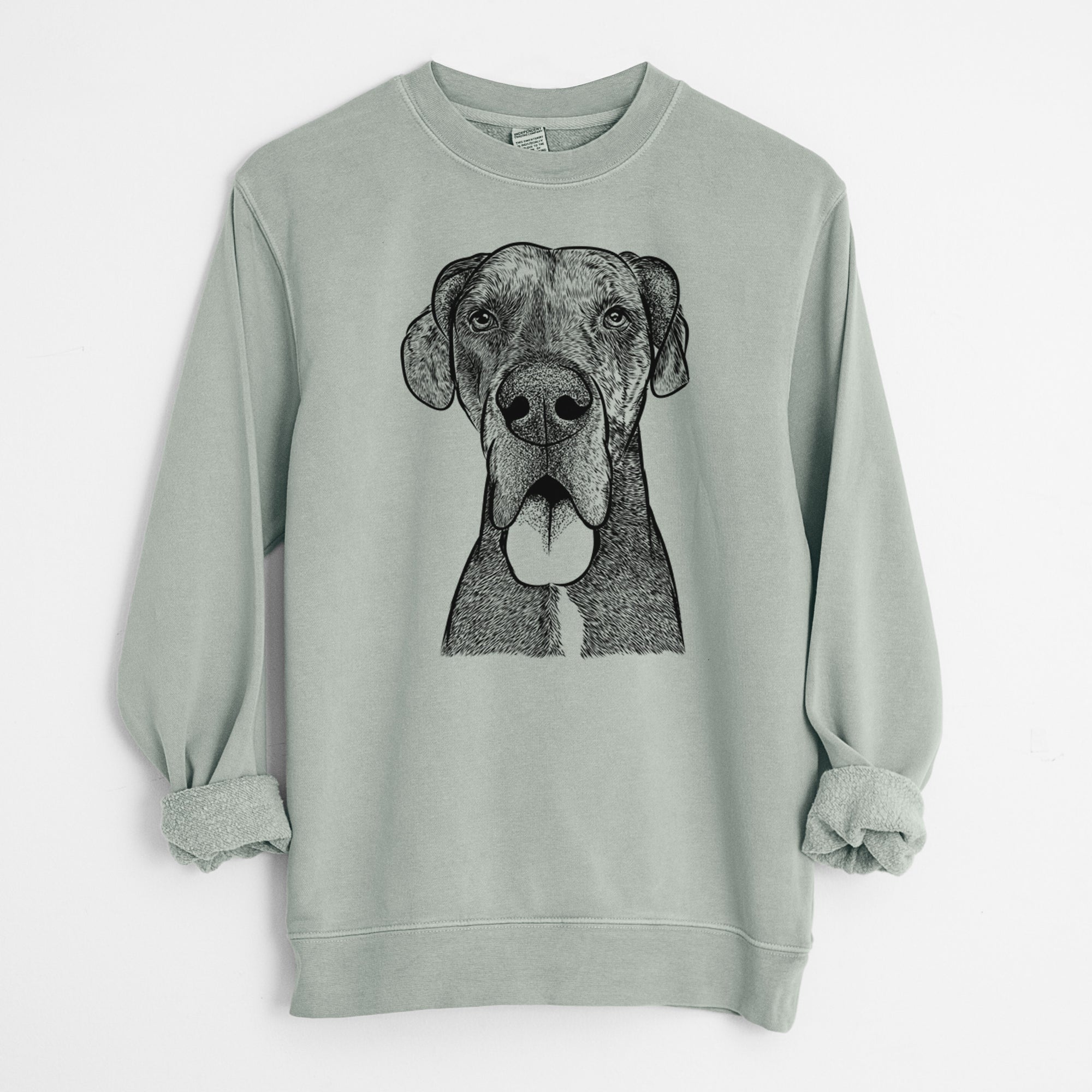 Bare Eli the Great Dane - Unisex Pigment Dyed Crew Sweatshirt