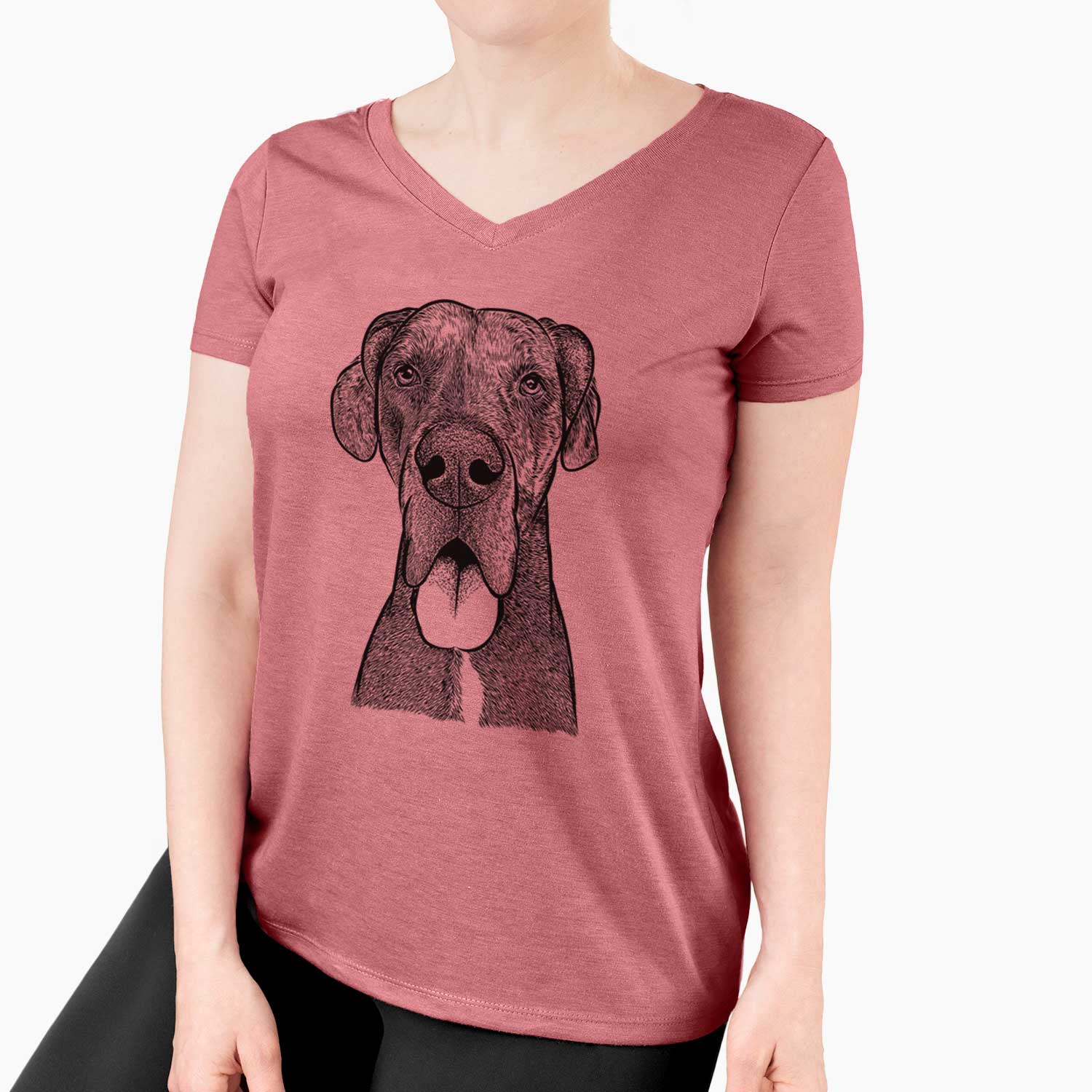 Bare Eli the Great Dane - Women's V-neck Shirt