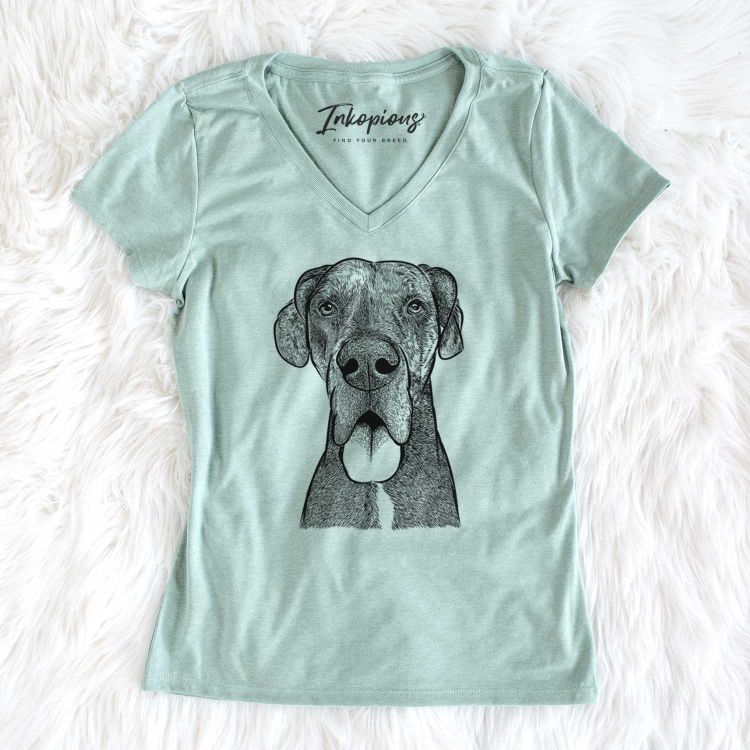 Bare Eli the Great Dane - Women's V-neck Shirt