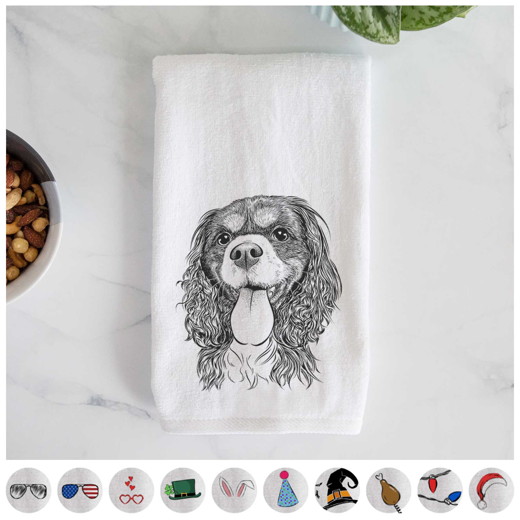 Elizabeth the Cavalier King Charles Spaniel Decorative Hand Towel