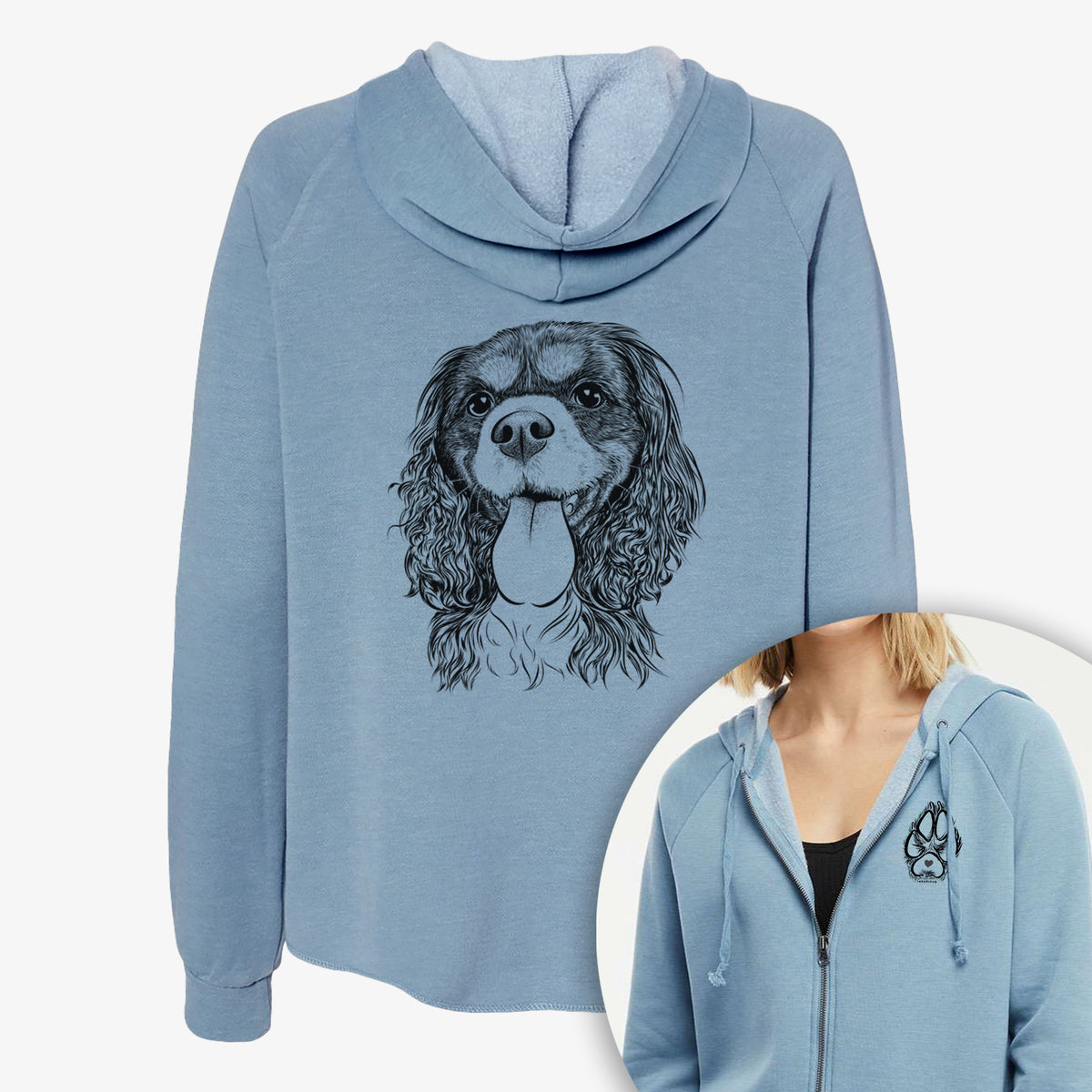 Elizabeth the Cavalier King Charles Spaniel - Women&#39;s Cali Wave Zip-Up Sweatshirt