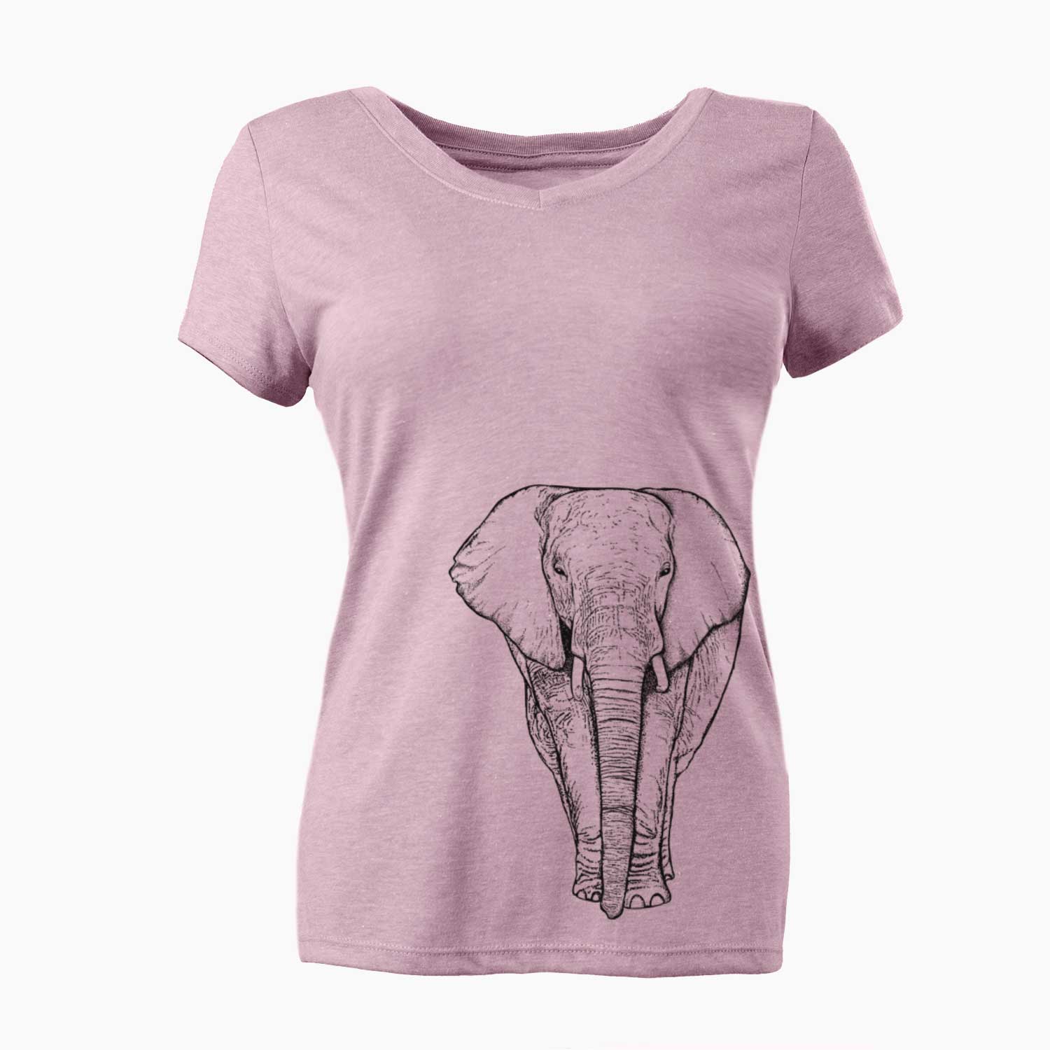 Bare Ella the Elephant - Women's V-neck Shirt