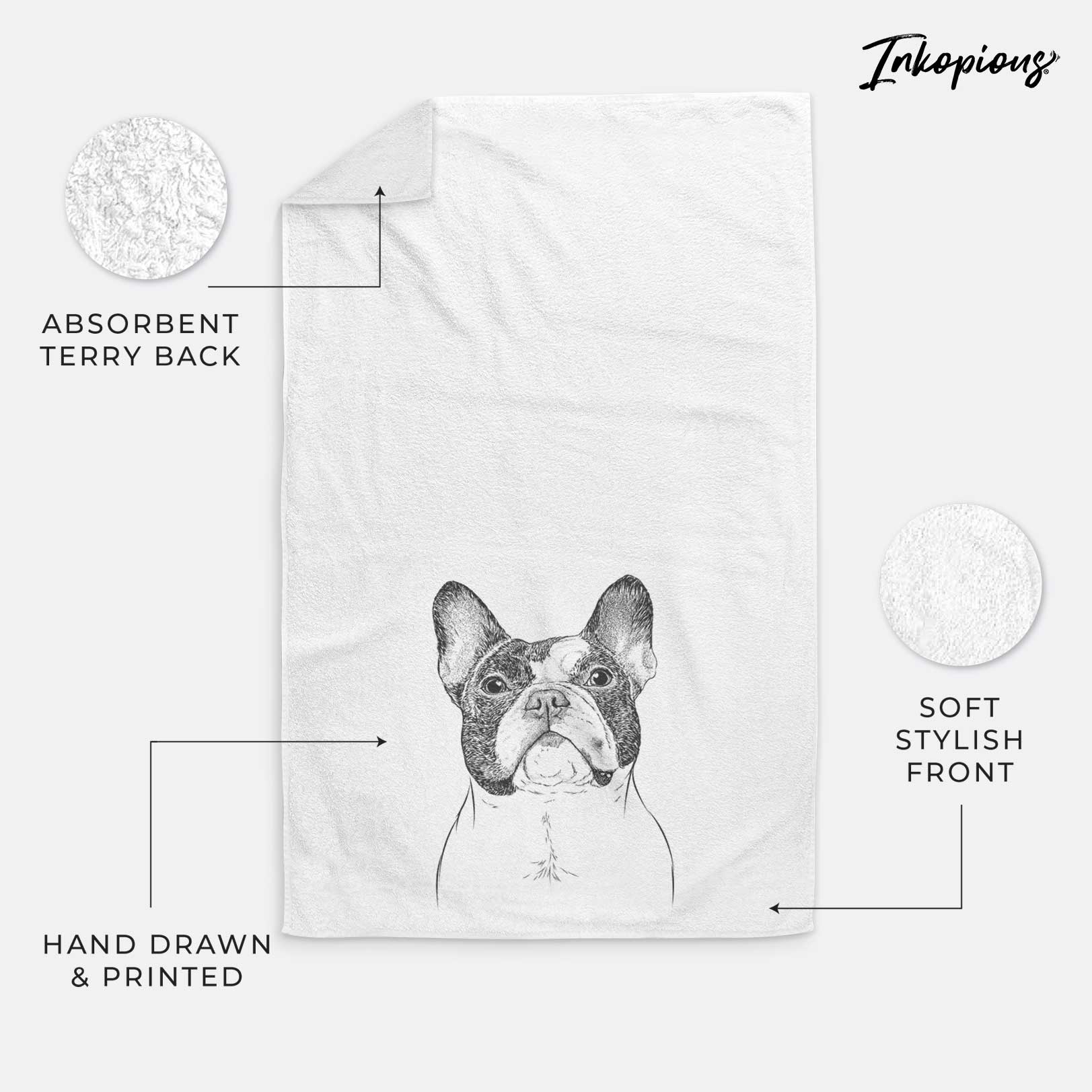 Ella the French Bulldog Decorative Hand Towel