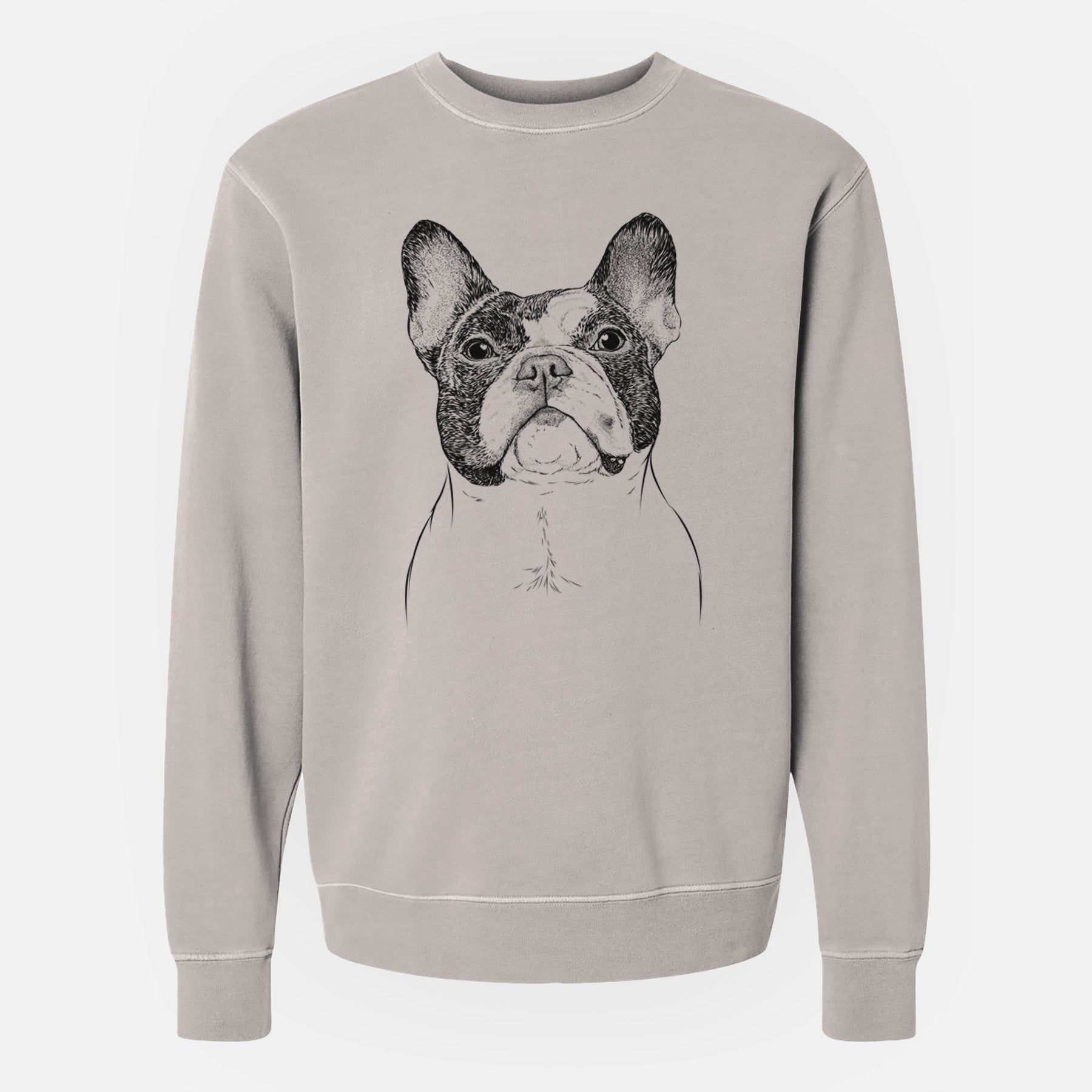 Bare Ella the French Bulldog - Unisex Pigment Dyed Crew Sweatshirt