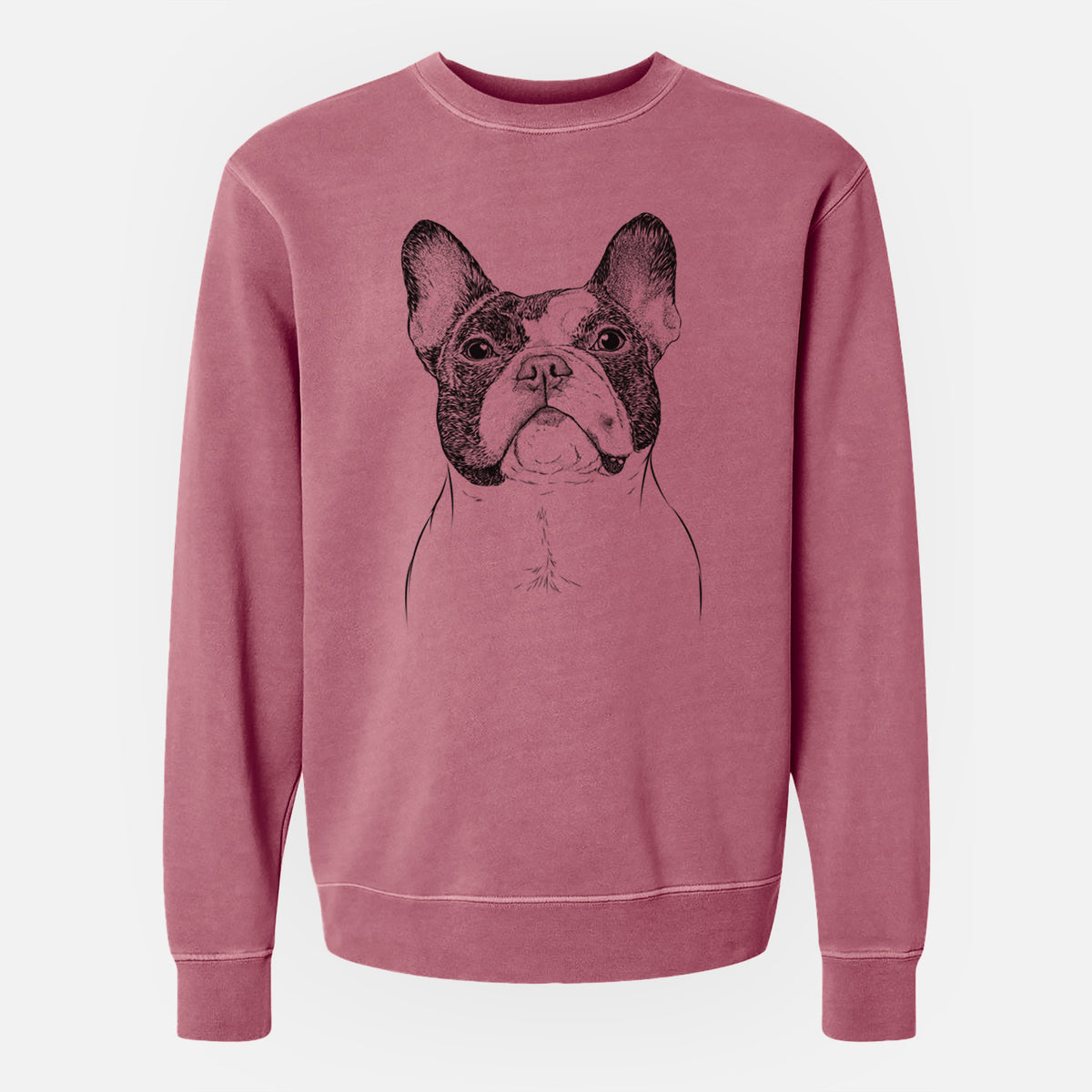 Bare Ella the French Bulldog - Unisex Pigment Dyed Crew Sweatshirt