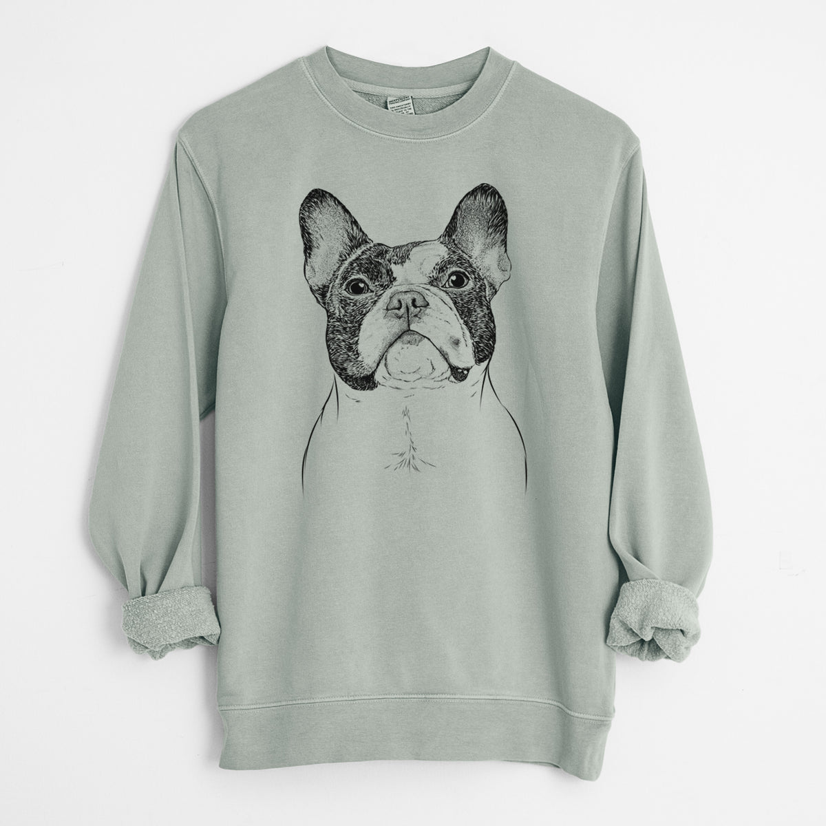Bare Ella the French Bulldog - Unisex Pigment Dyed Crew Sweatshirt