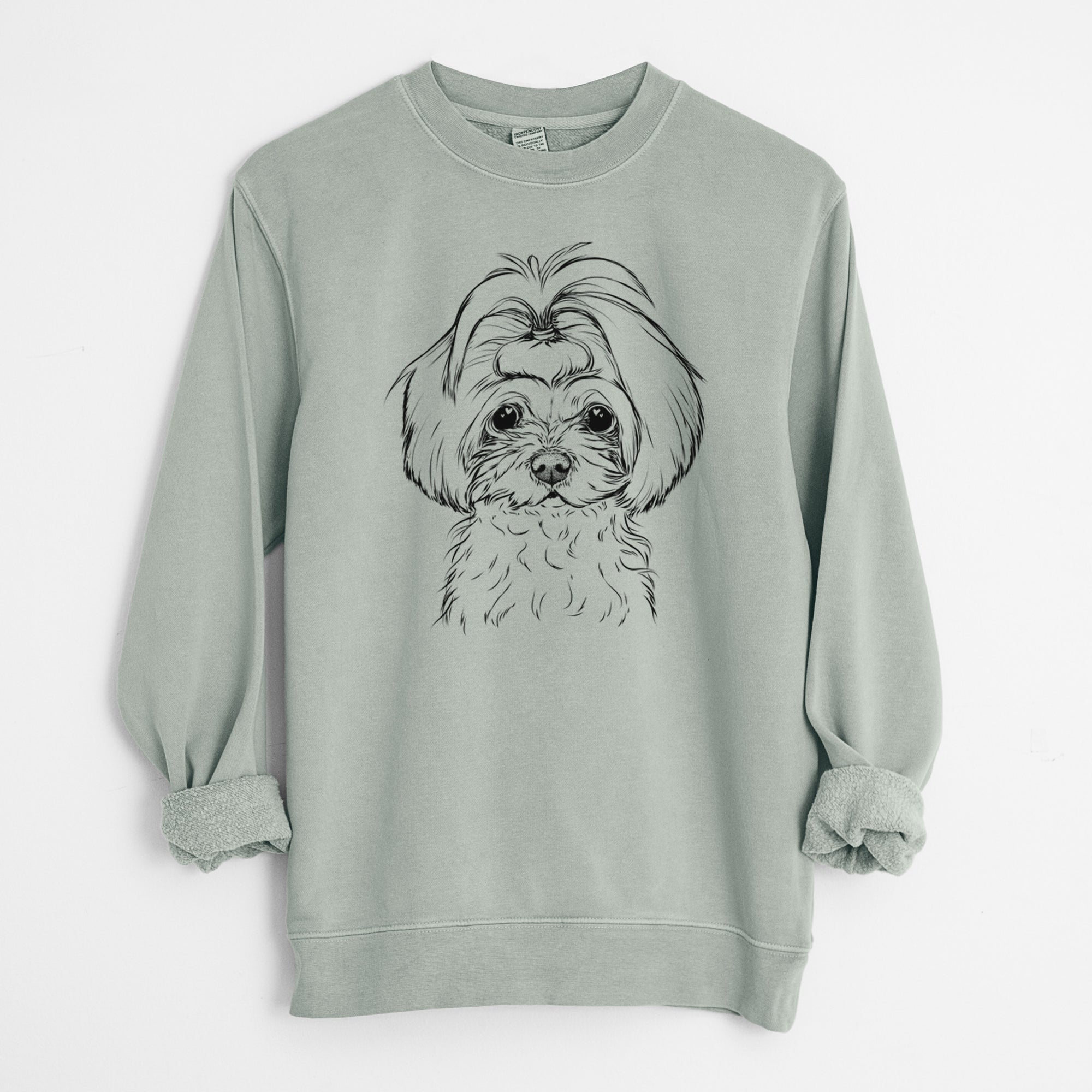 Bare Ellie the Maltese - Unisex Pigment Dyed Crew Sweatshirt