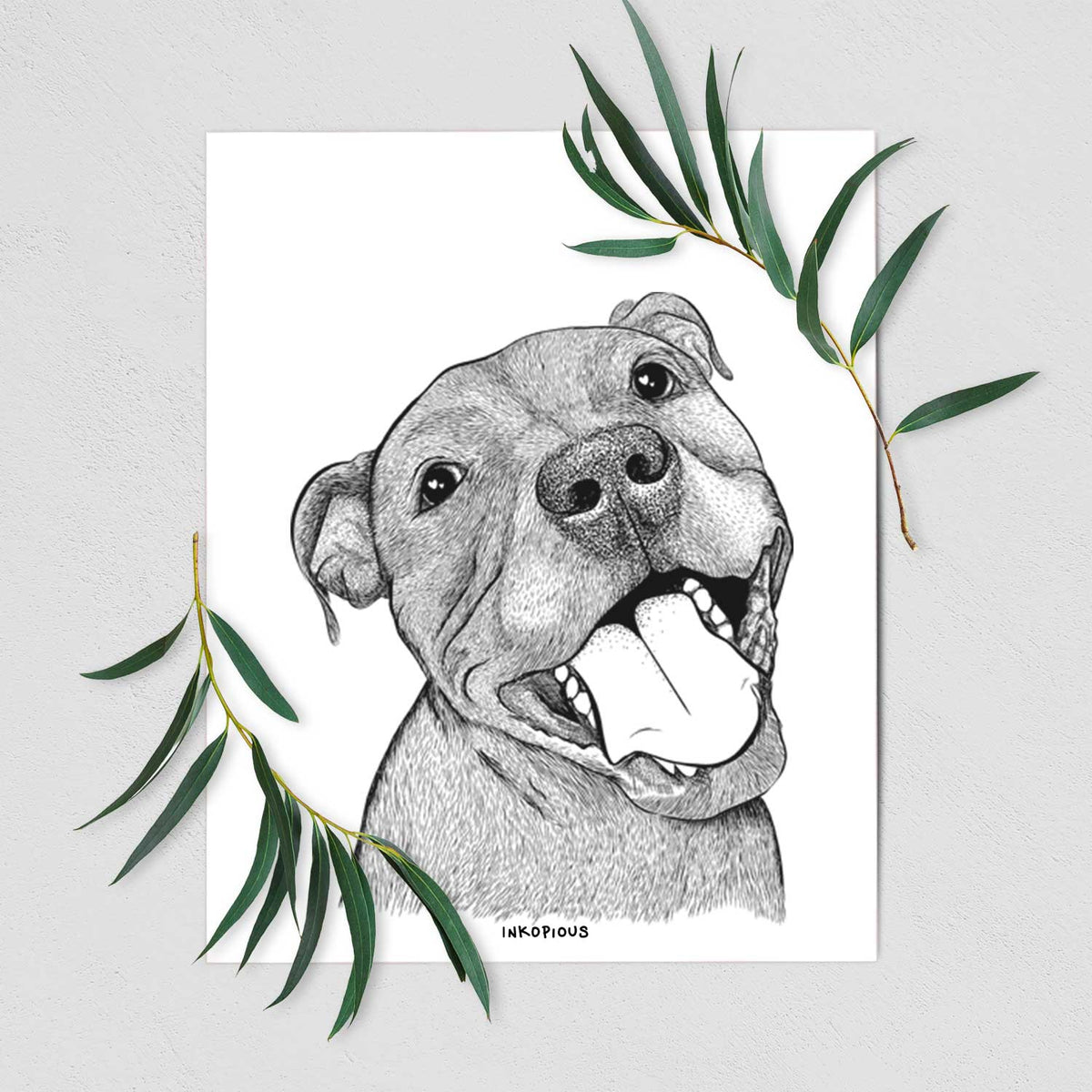 Eloise the Pitbull Mix Art Print
