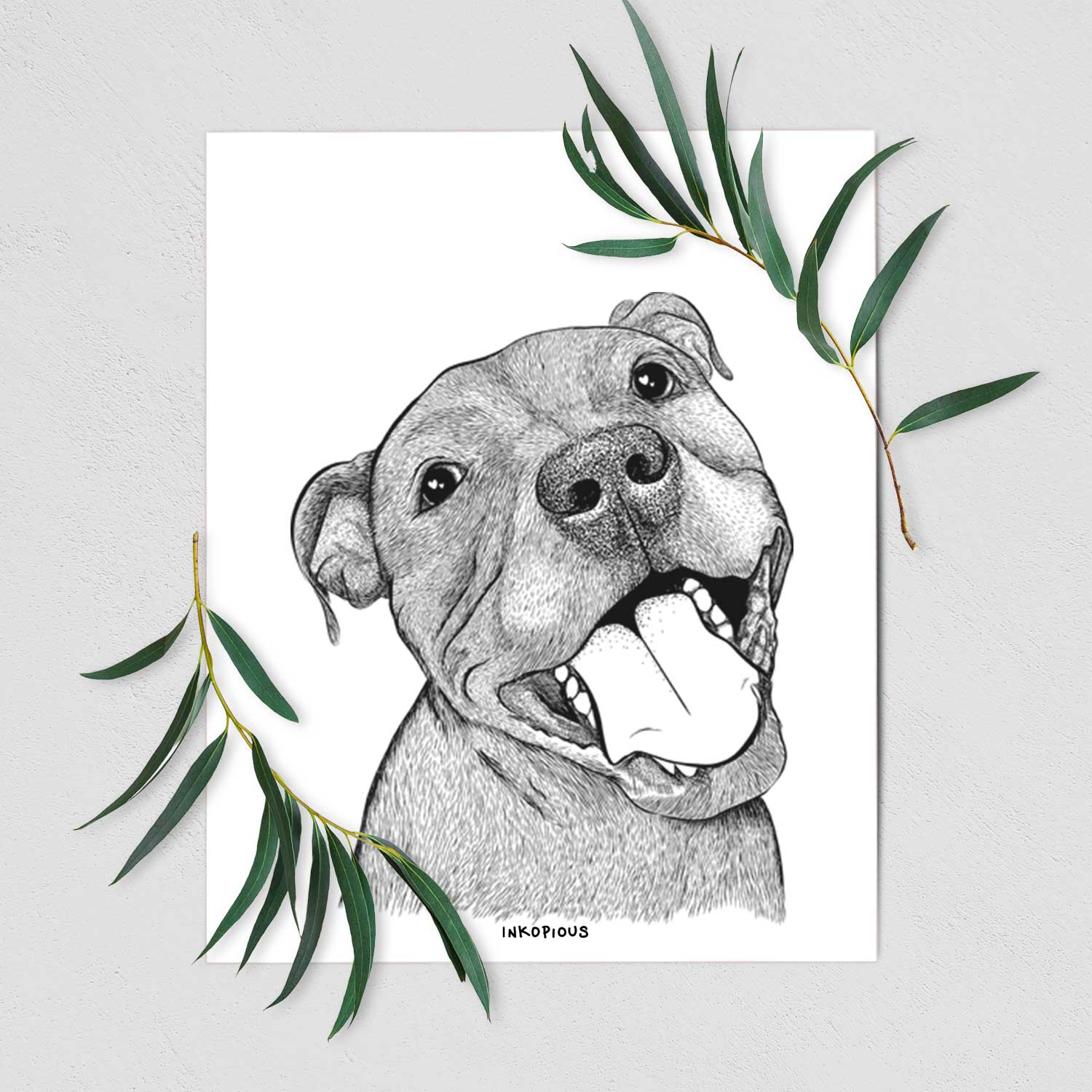 Eloise the Pitbull Mix Art Print