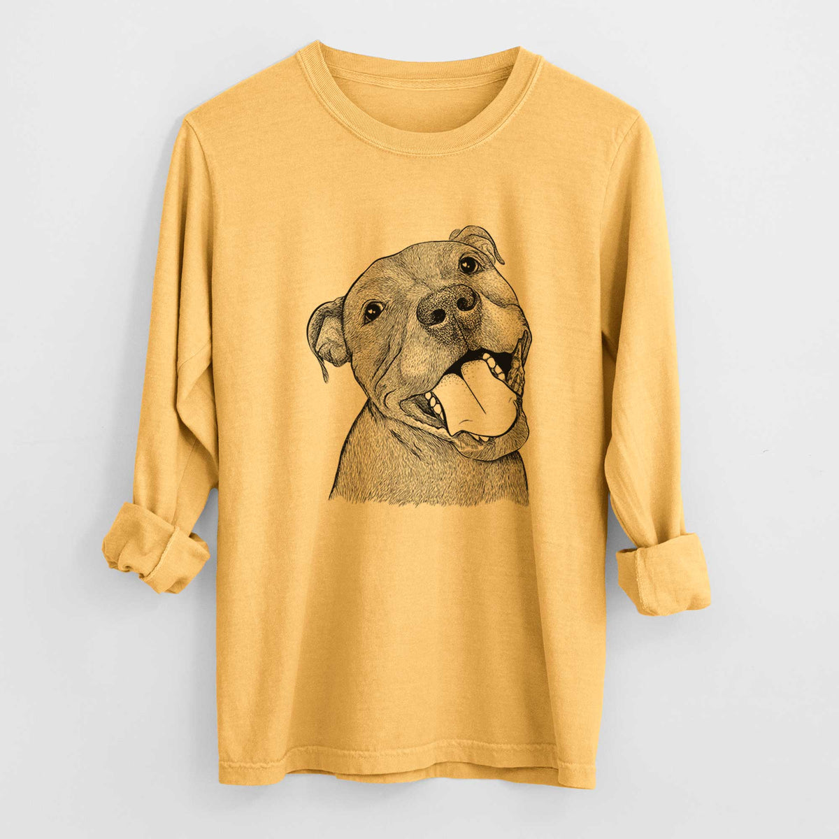 Bare Eloise the Pitbull Mix - Heavyweight 100% Cotton Long Sleeve