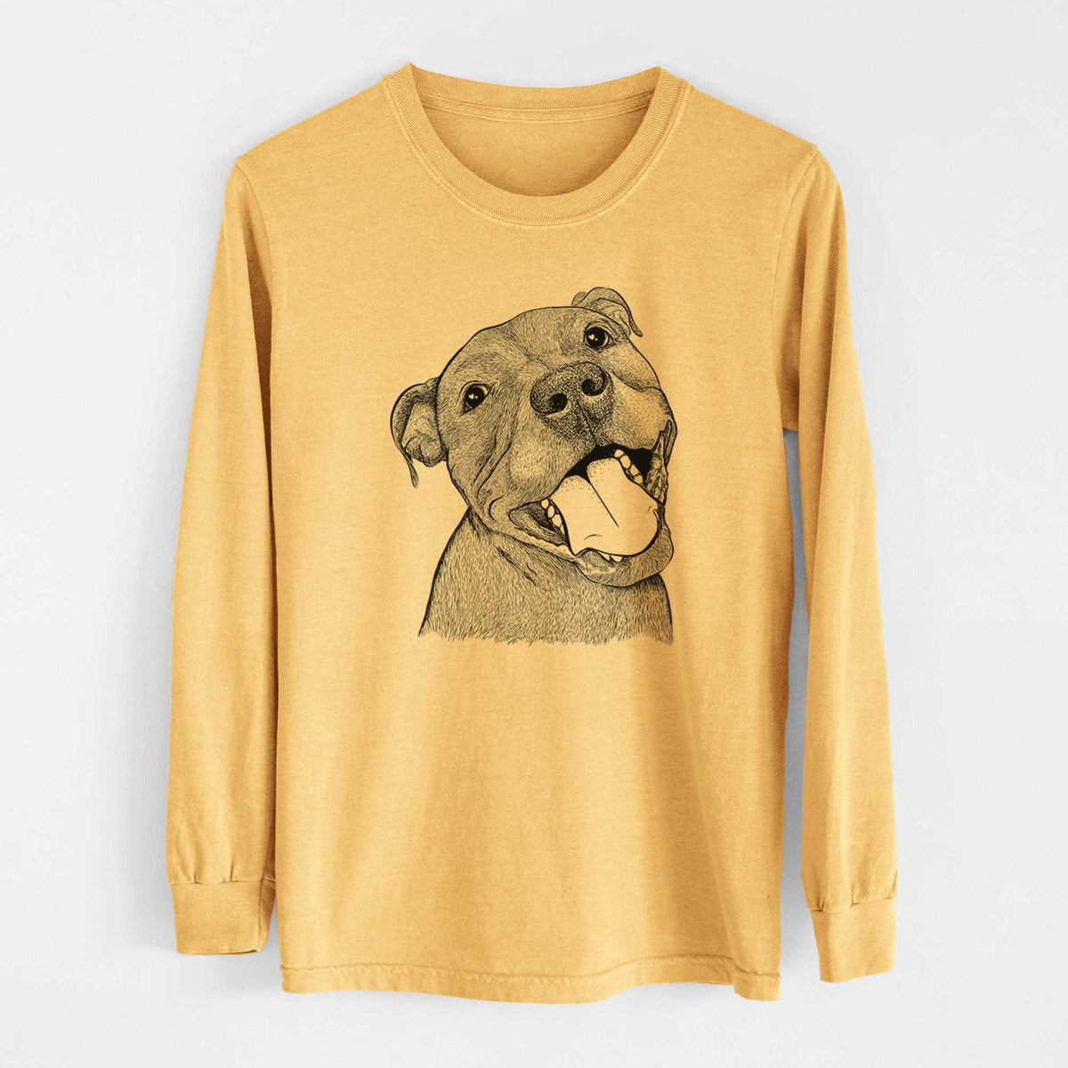 Bare Eloise the Pitbull Mix - Heavyweight 100% Cotton Long Sleeve
