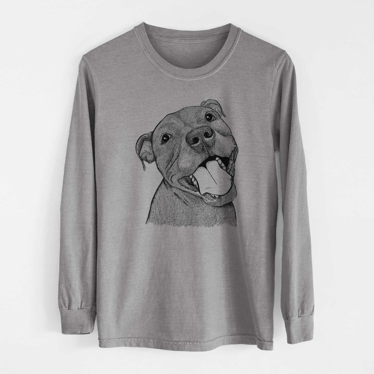 Bare Eloise the Pitbull Mix - Heavyweight 100% Cotton Long Sleeve