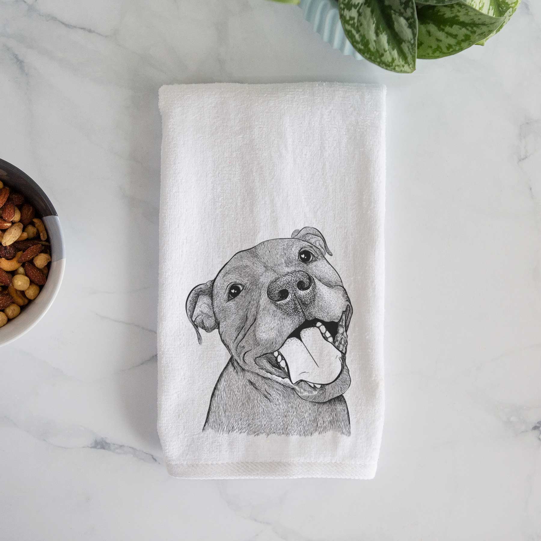 Eloise the Pitbull Mix Decorative Hand Towel