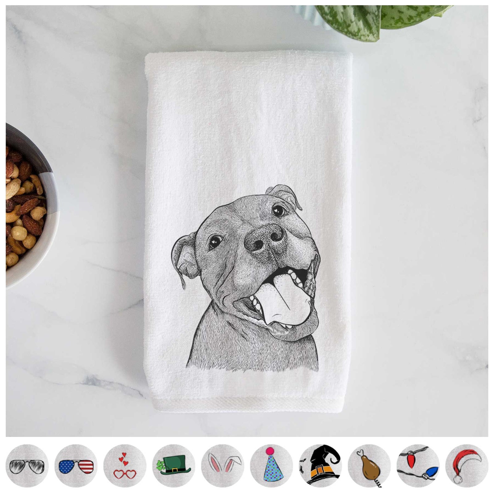 Eloise the Pitbull Mix Decorative Hand Towel