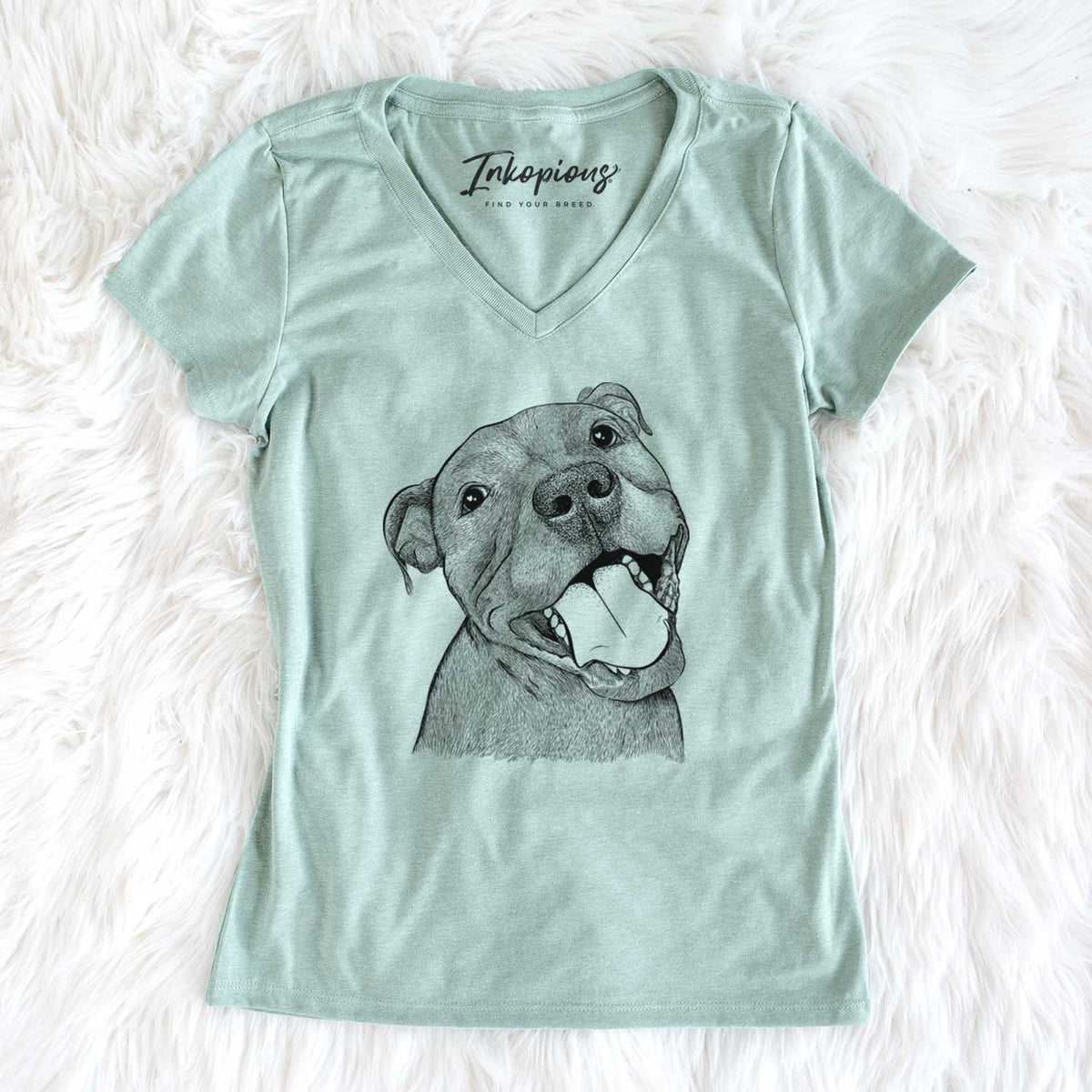 Bare Eloise the Pitbull Mix - Women&#39;s V-neck Shirt