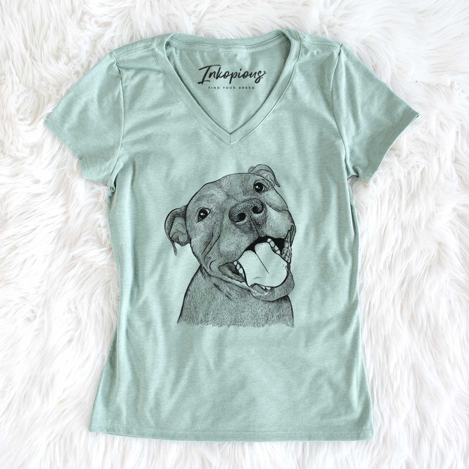 Bare Eloise the Pitbull Mix - Women's V-neck Shirt