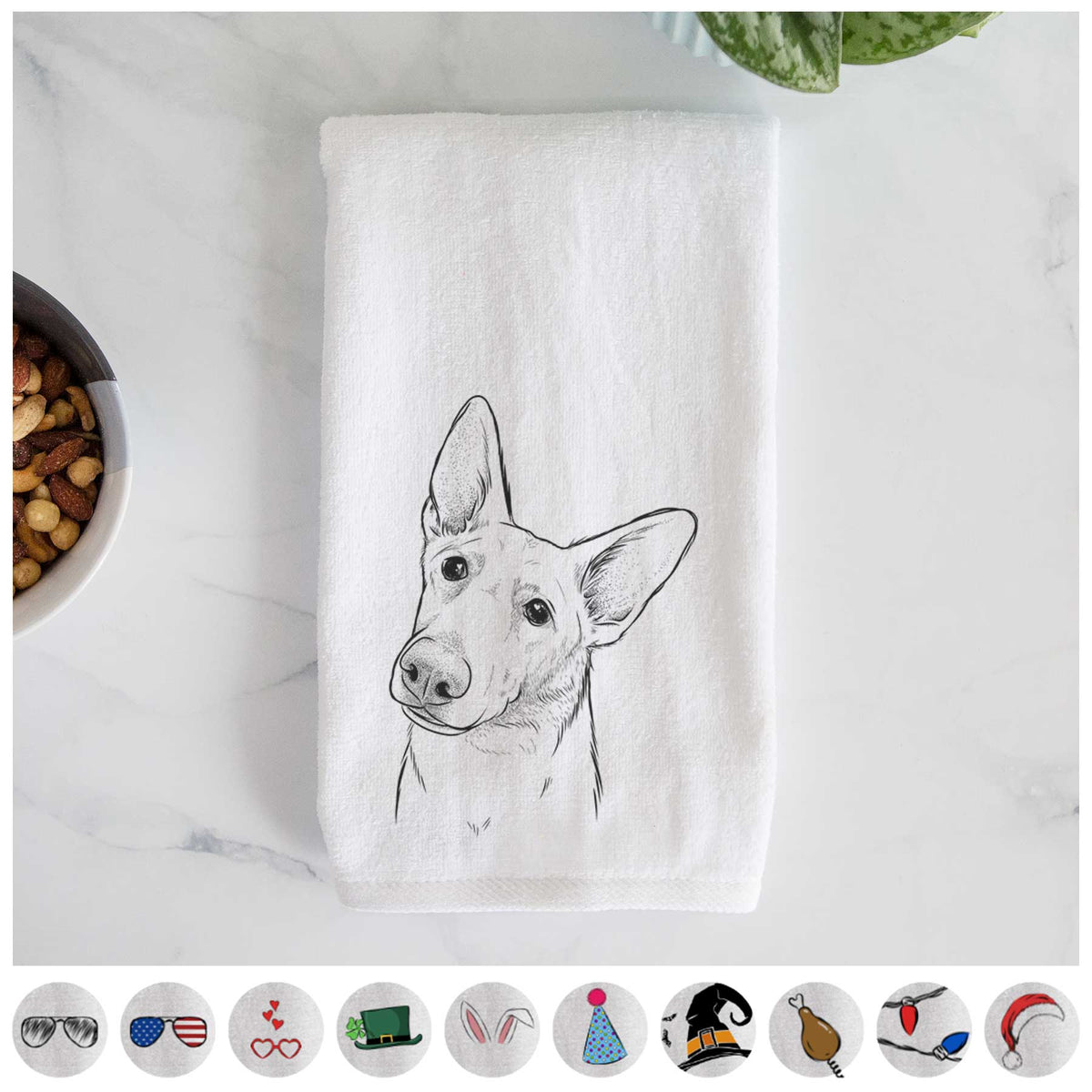 Elsa the German Shepherd Decorative Hand Towel