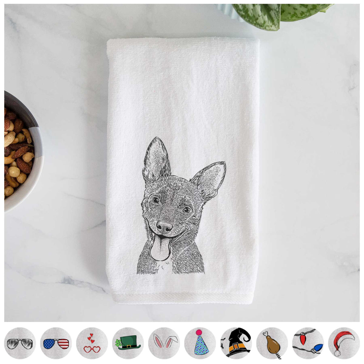 Elvira the Terrier Mix Decorative Hand Towel