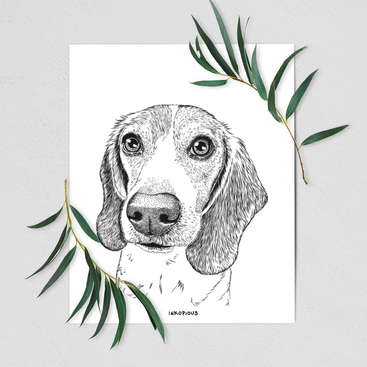 Elvis the Bluetick Beagle Art Print