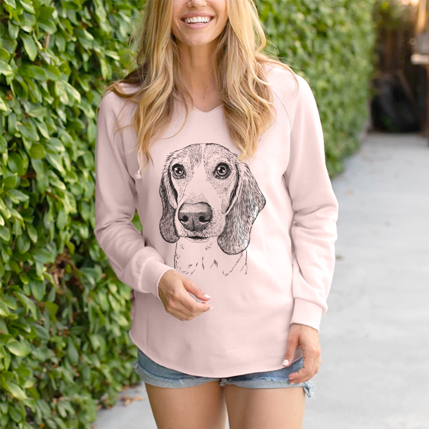 Bare Elvis the Bluetick Beagle - Cali Wave Hooded Sweatshirt