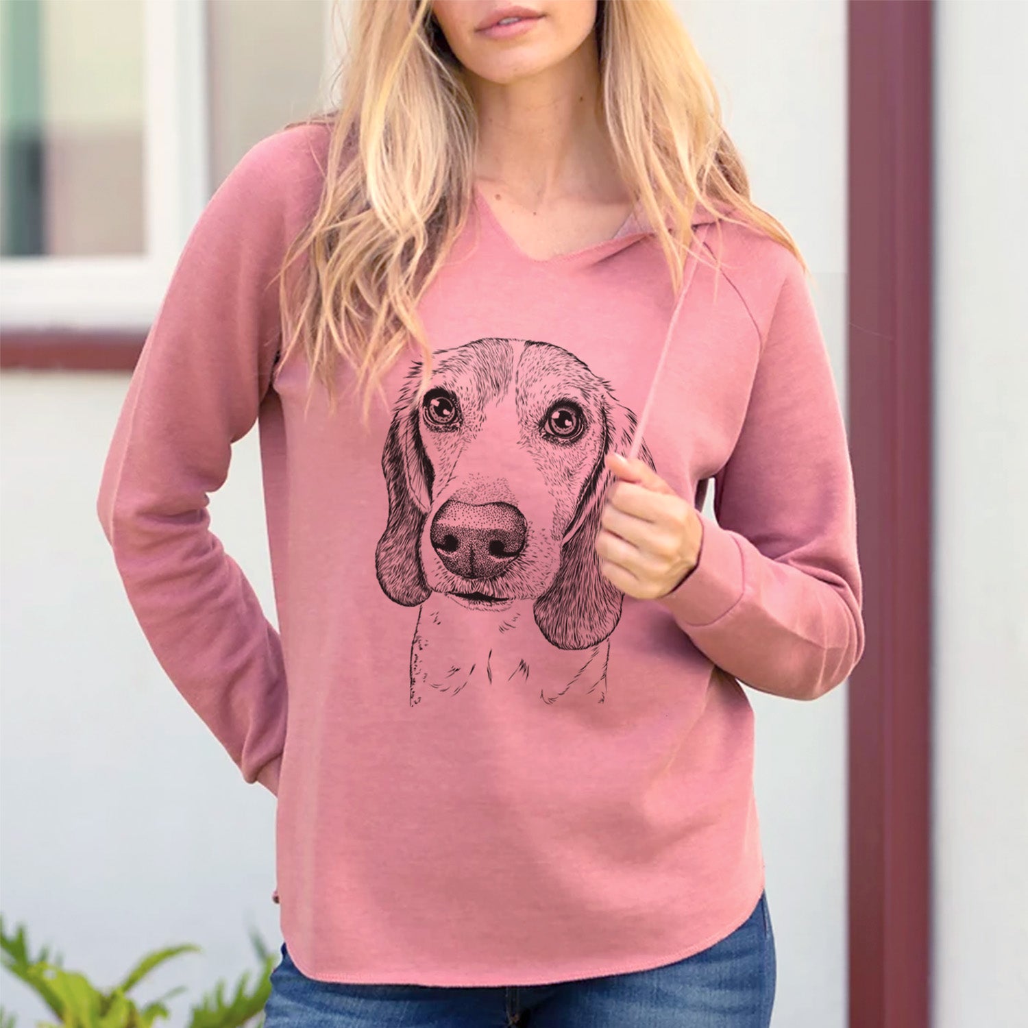 Bare Elvis the Bluetick Beagle - Cali Wave Hooded Sweatshirt