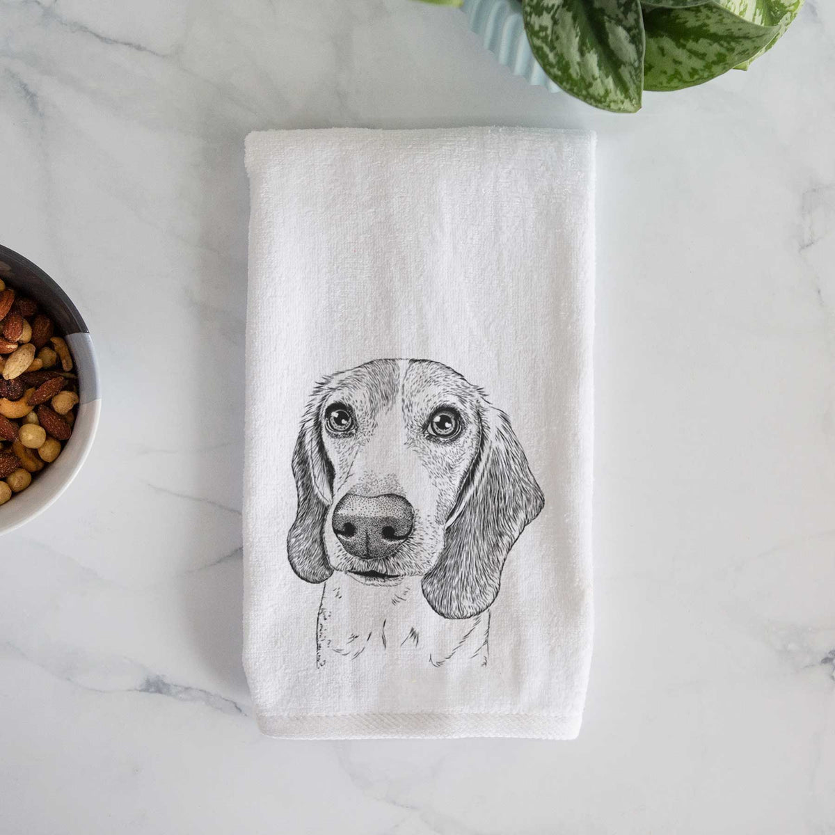Elvis the Bluetick Beagle Decorative Hand Towel