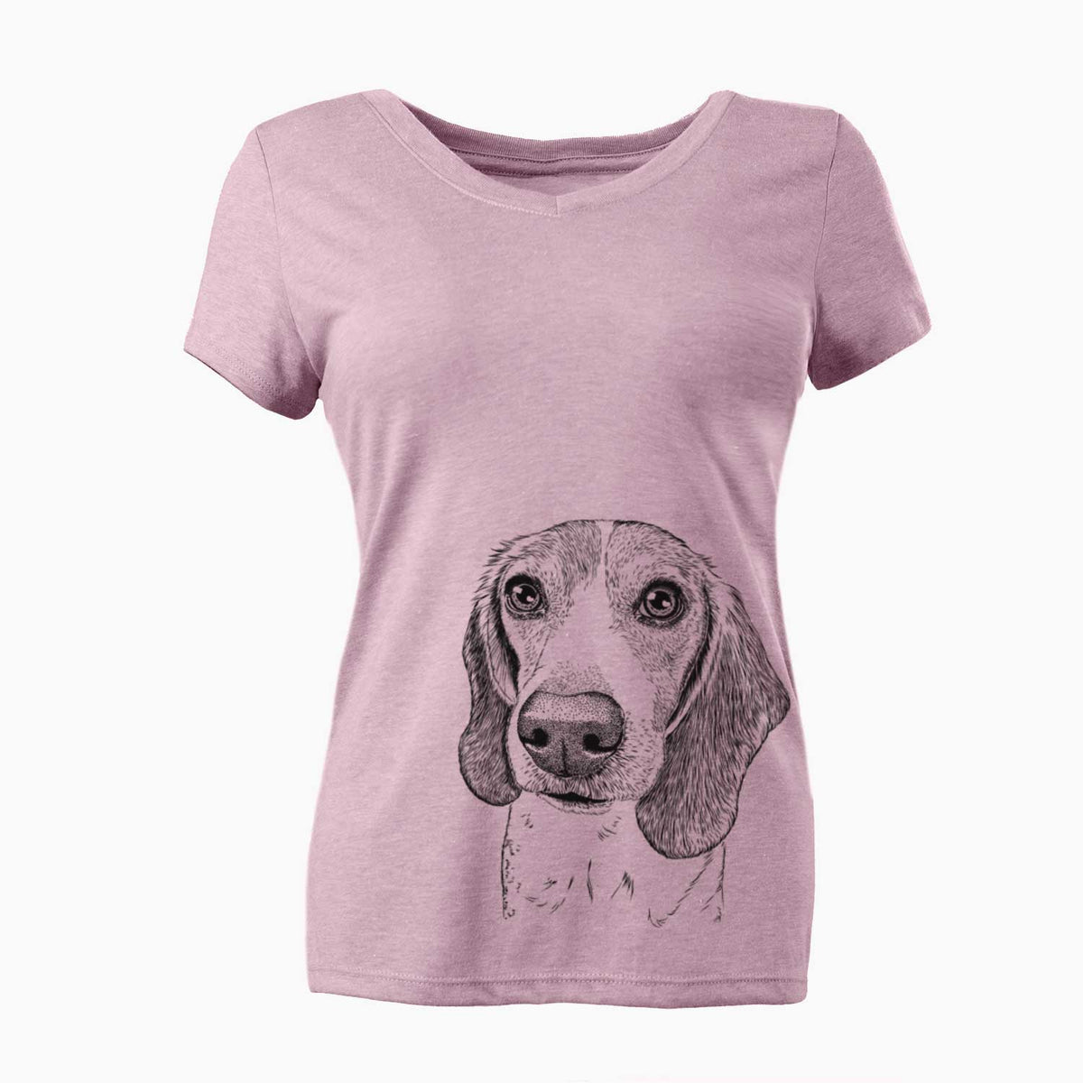 Bare Elvis the Bluetick Beagle - Women's V-neck Shirt